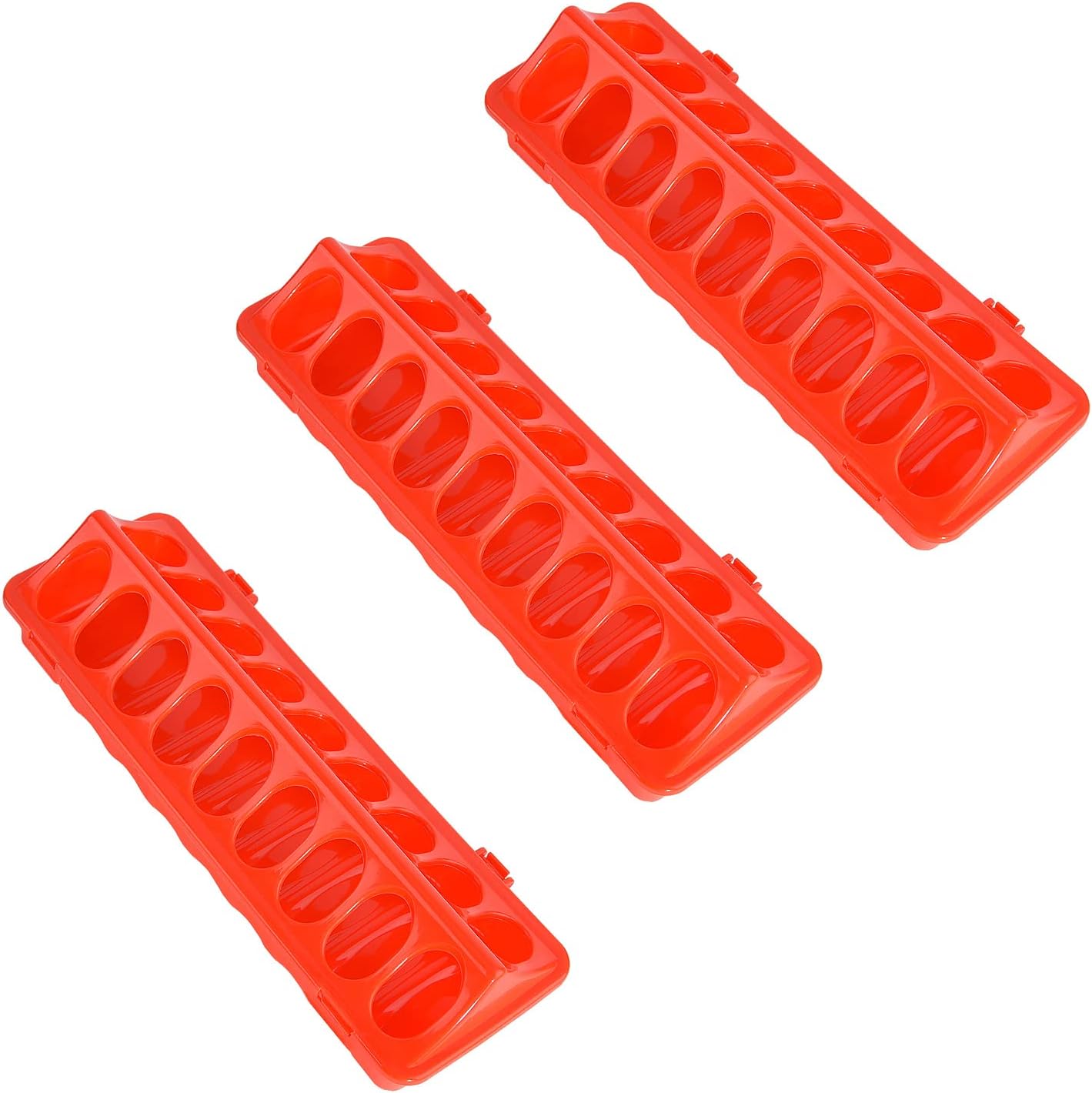 3 Pcs Chick Feeder - Multihole Birds Feeding Dish Dispenser,Plastic Flip Top Bird Small Poultry Feeder, Poultry Feeding Tray with Holes for Home Farm Chick Feeder