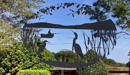 Miniatura 2 de DCentral Heron Scene- Calcomanía decorativa de vinilo para ventana "grabado" de 8 x 12 pulgadas. Los objetos son opacos, el fondo es transparente