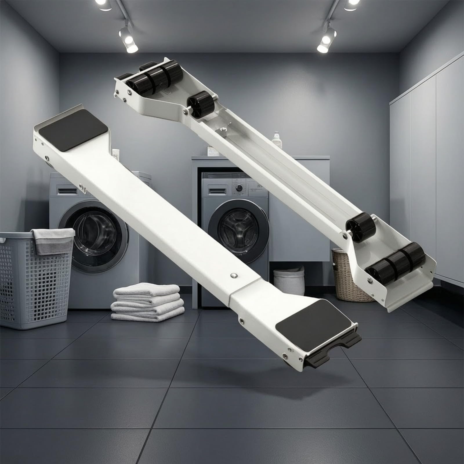 Qianly para Electrodomésticos | Diseño Amortiguador Ruido, Soporte con Ruedas para Lavadora, Antideslizante, Soporte Extensible Lavadora, Hogares