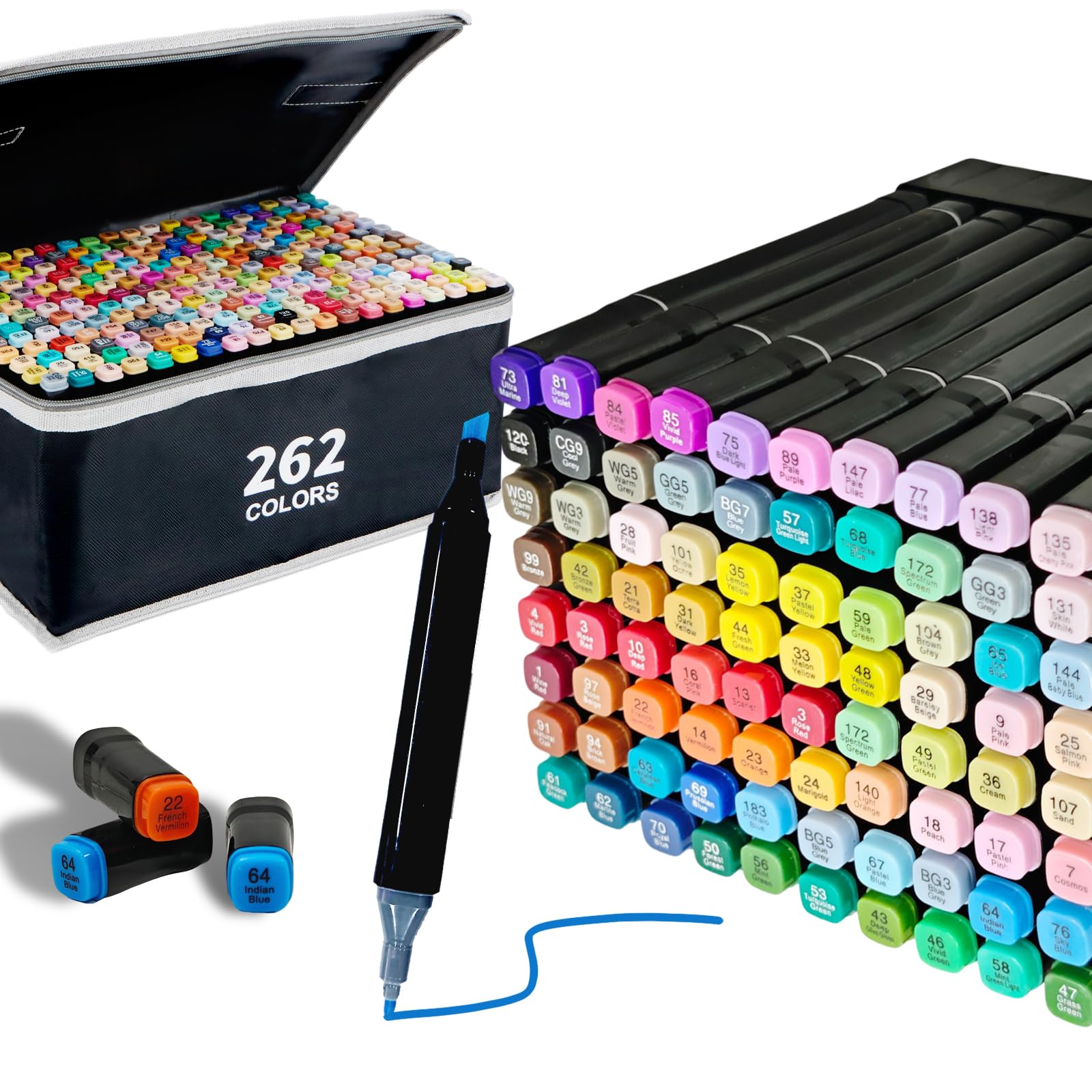 Octirst Alkohol Marker Set, Twin Marker Permanente Alcohol Marker Stifte, Schnelltrocknend Filzstifte für Manga Design Zeichnen Erwachsenen-Malbücher Schüler Künstler