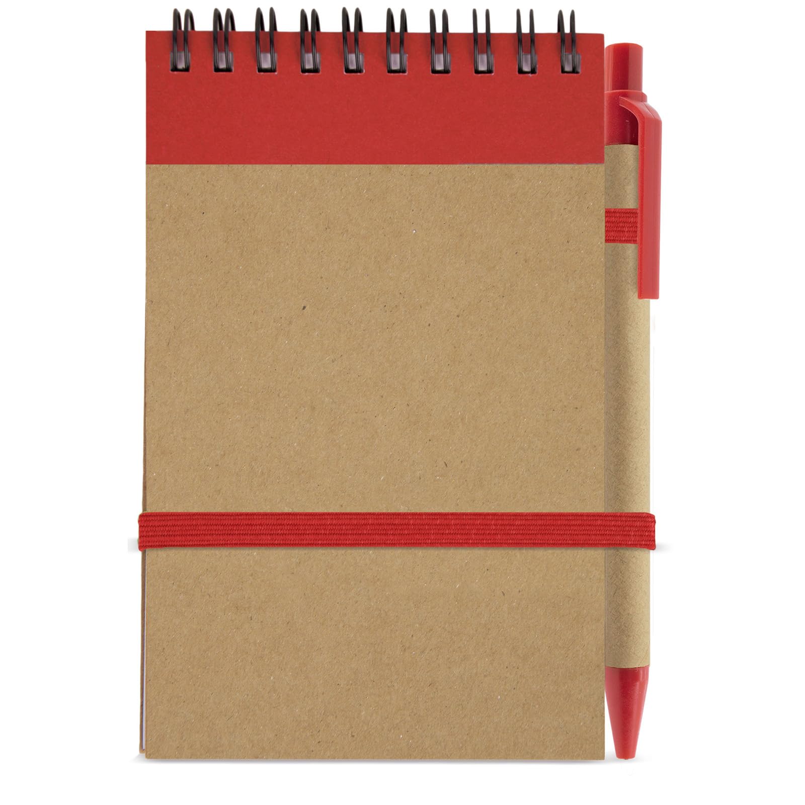 Adri 50 libretas pequeñas a6 de bolsillo con bolígrafo en cartón reciclado a juego, cuaderno con espiral, Portada Rígida, libretita de 70 Hojas lisas ideal para regalos en cumpleaños (50)