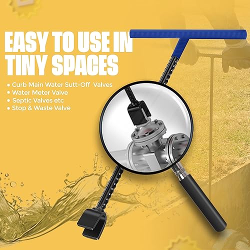 Miniatura 5 de Llave de medidor de agua, 2 piezas, herramienta de cierre de agua de acero, incluye llave de medidor de agua de 16 pulgadas y 1 llave negra para uso