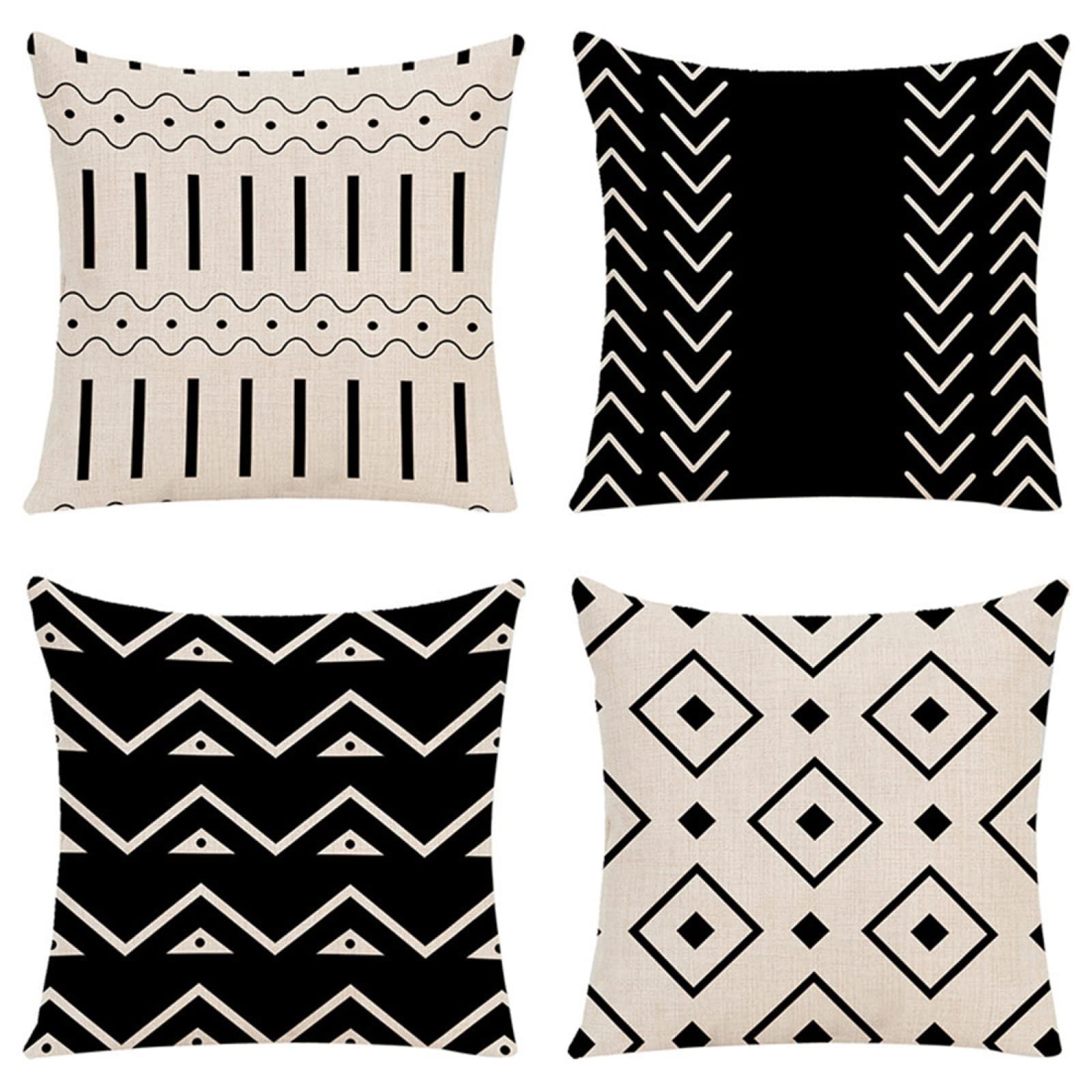 Taie d'oreiller lin 65x65cm housse de coussin carrée pour lit et chaise de jardin