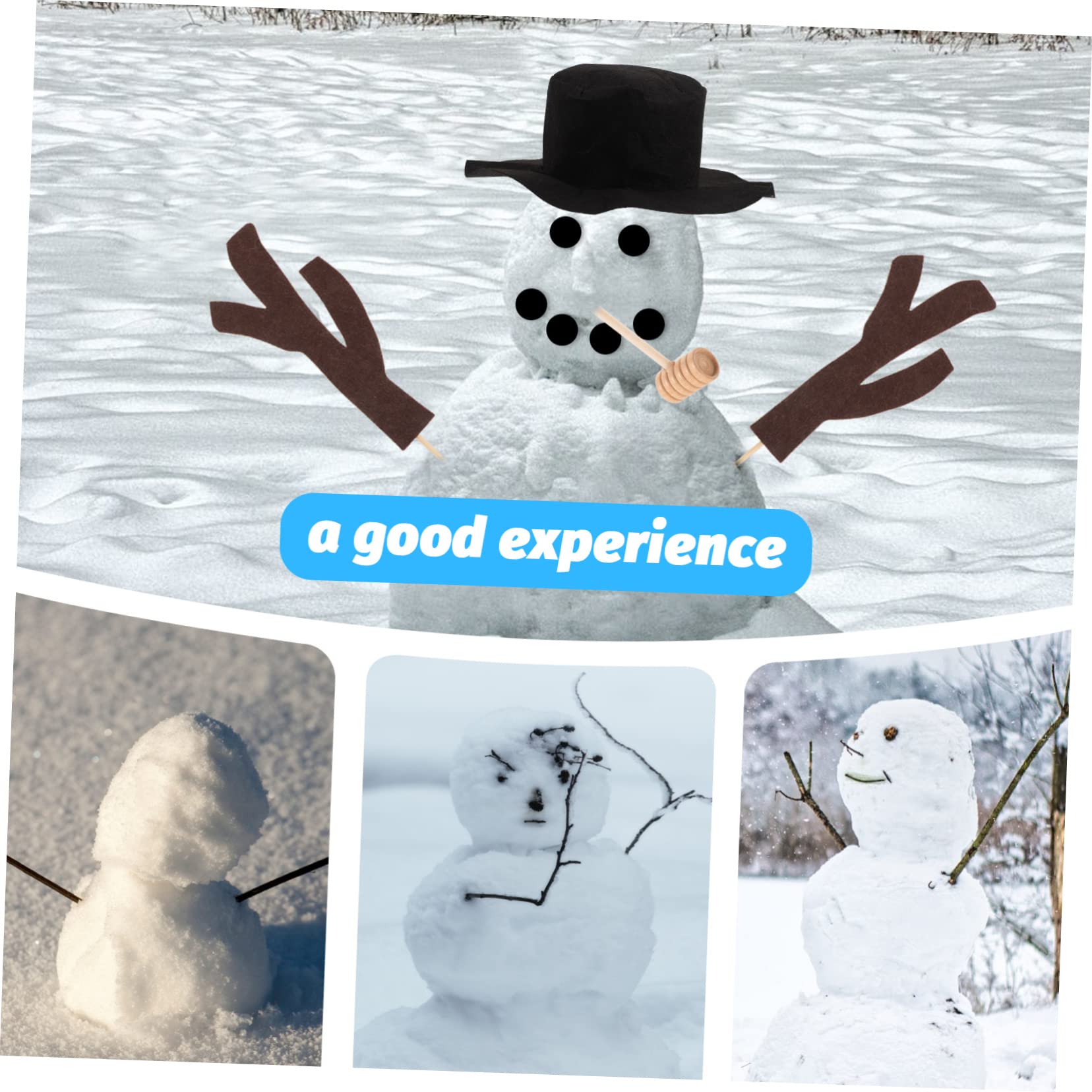TOPBATHY 5 Sätze Weihnachtsschneemann Requisiten Winterspielzeug Für Draußen Schneemann-Karotten-nasenpfeife Schneemann Geweih Weihnachtsschneemann Dekorationsset Schneemann Bausatz Hölzern