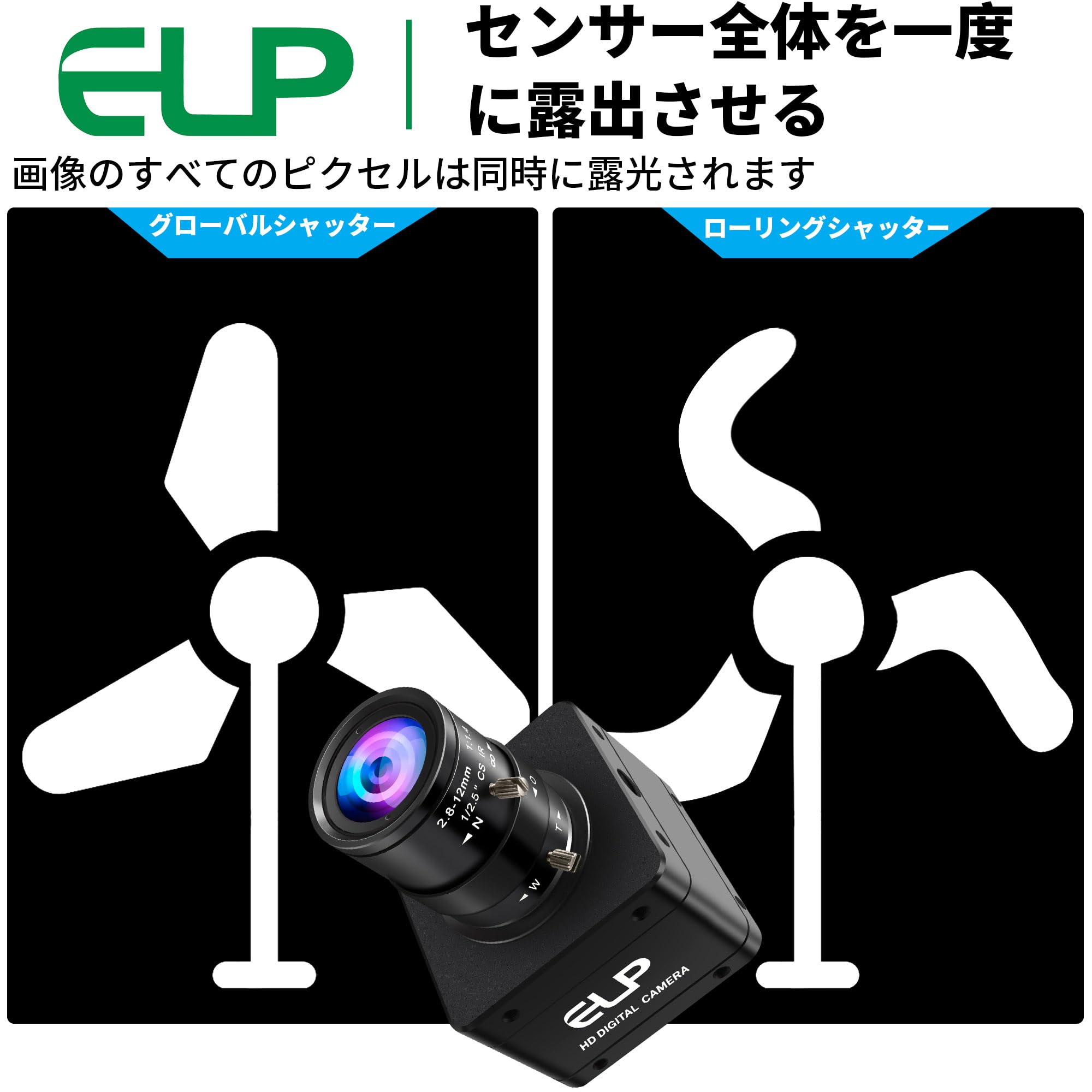 Amazon.co.jp: ELP 200FPSグローバルシャッター USB3.0カメラ 手動