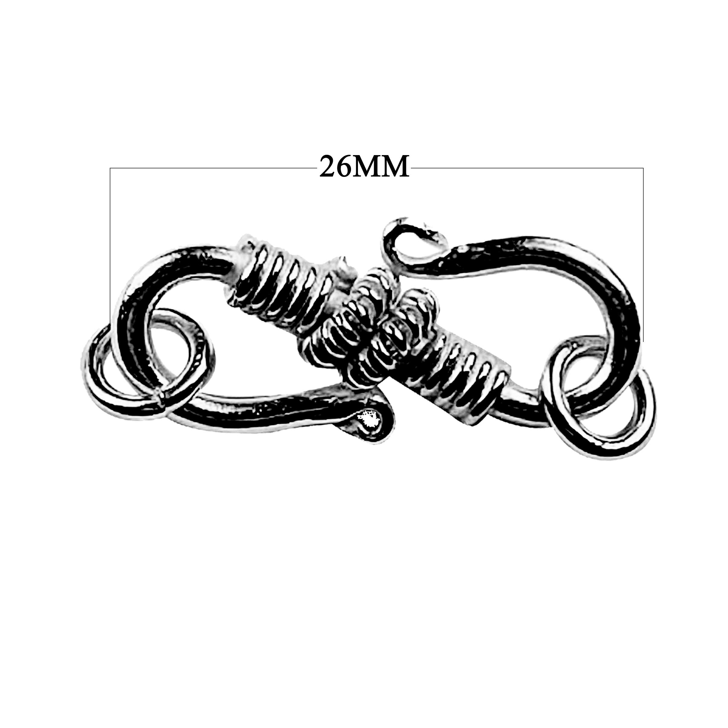 Black Rhodium Overlay ''S'' Hook CR-222