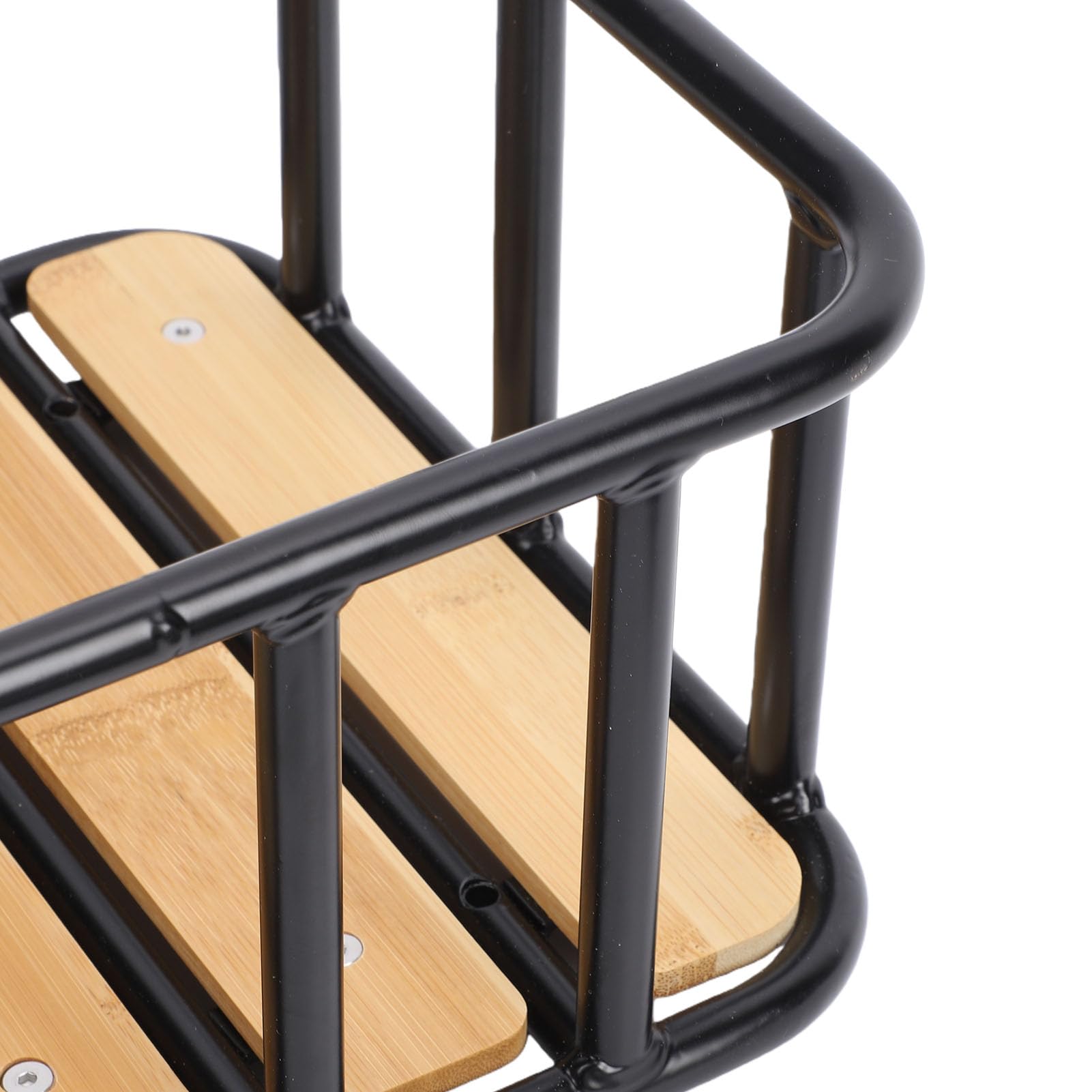 Generic Cestino Posteriore per Bici Design in Alluminio e Legno Spazioso Spazio per gli Acquisti Pendolari 35x30x16,5 Cm