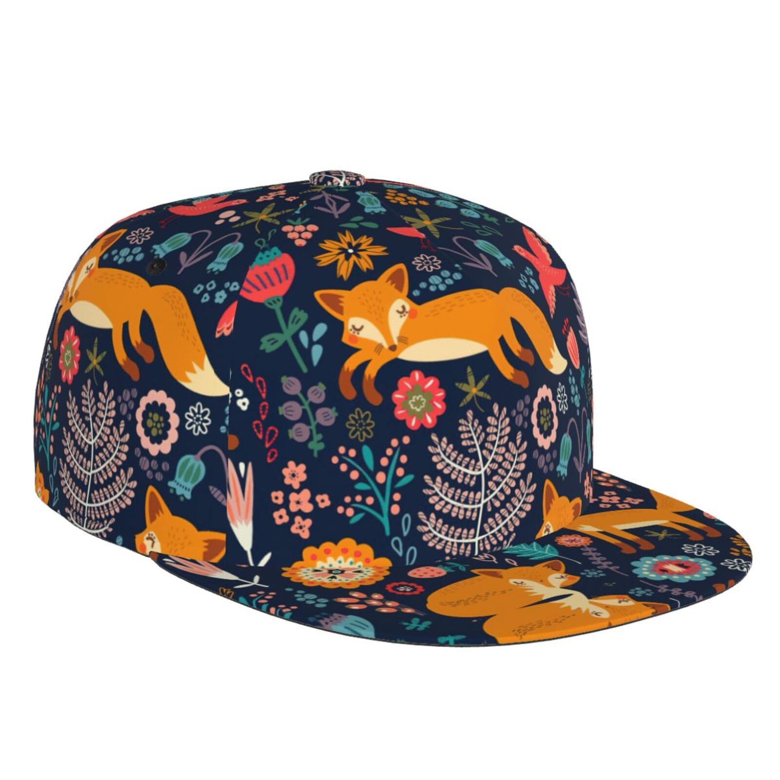 Drtgeds Unisex Owl Rabbit Birds Fox Kiwi Birds Cute Custom Baseball Cap With Image,Men's Hat,Snapback Flat Brim Baseball Cap, One Size