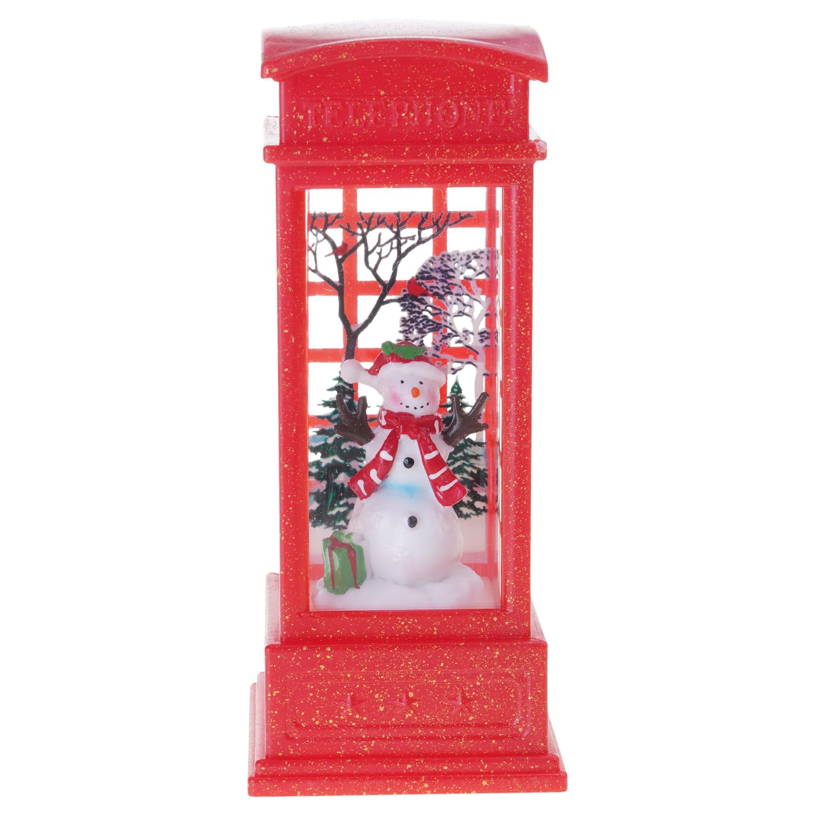 Kalttoy Crystals Look Snowflake Telephone Booth Lamp Christmas Decorative for Window Sill or Shelf Telephone Booth Light Christmas