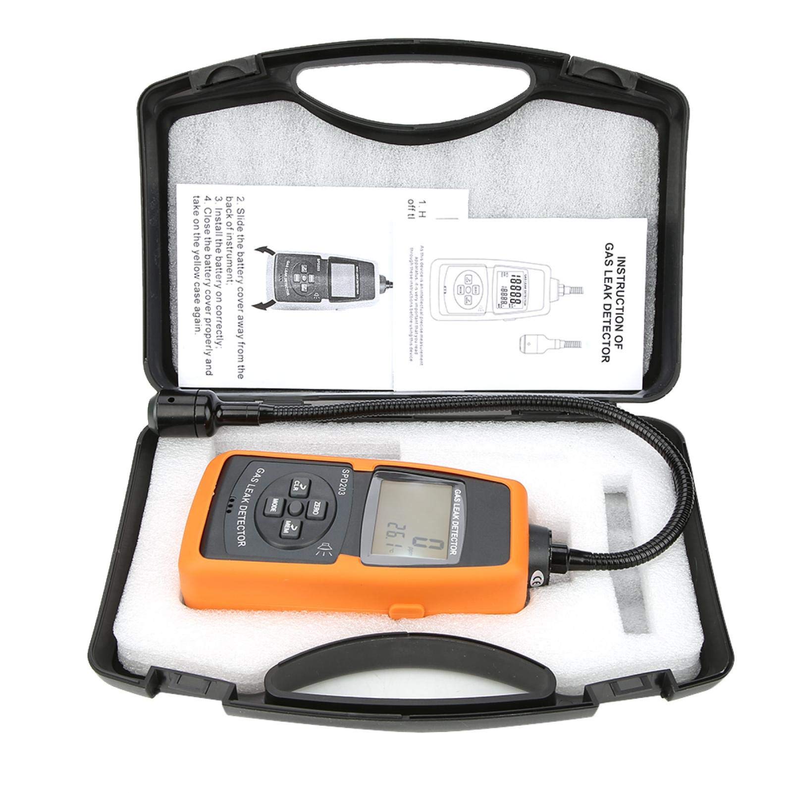 YIHEXUANkeji Gas Leak Detector, SPD203 Methane Gas Leak Detector Tester with Sound & Light Alarm 0-10000ppm 0-20% LEL Indo...