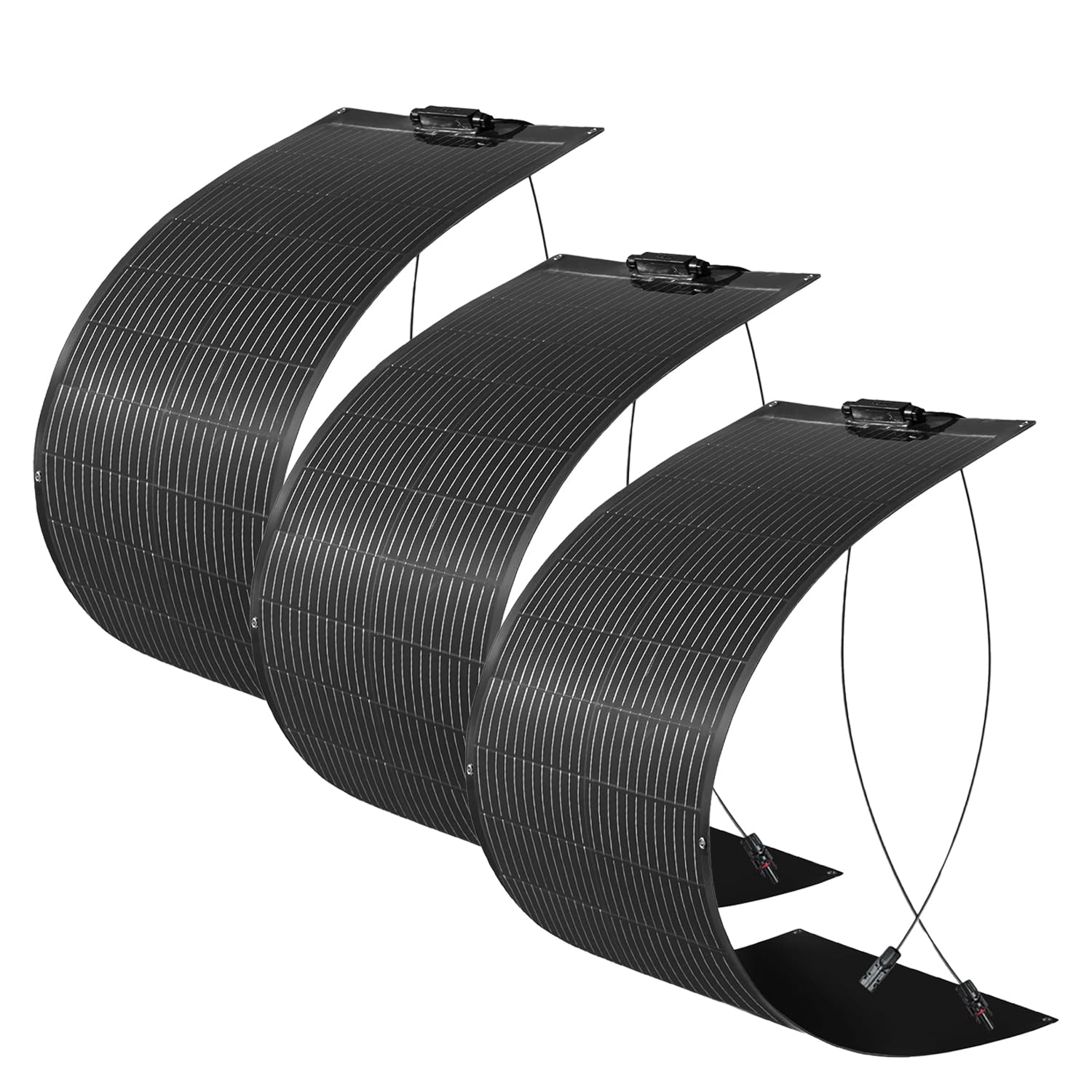 Solarpanel Flexibel 300W 12V, Flexibles Solarpanel Schmal Lang Schwarz, Solarmodul Flexibel Wohnmobil für 12V Batterien Balkon, Solaranlage für Wohnwagen Boot Pv Module