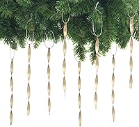 Vista 11 de AMS Adornos para árbol de Navidad, juego de 24 piezas de adornos de carámbanos retorcidos de aluminio para árbol de Navidad, fiesta de Año Nuevo