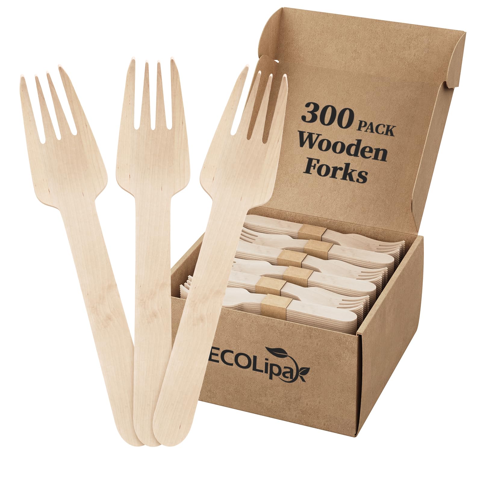 ECOLipak 300 Count Disposable Wooden Knives, Wooden - View #5