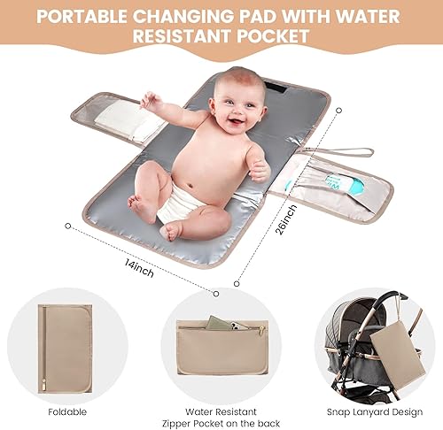 Miniatura 3 de LOVEVOOK Mochila para pañales, bolsa de bebé acolchada para mamá y papá, mochila de viaje de gran capacidad con cambiador, Azul marino