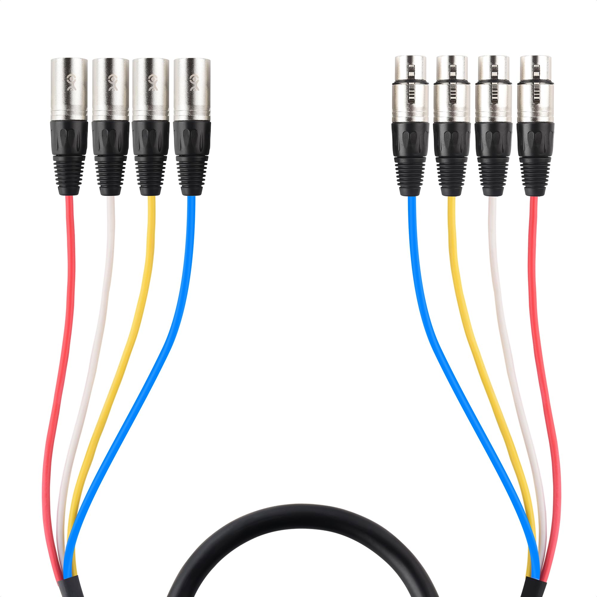 Cable Matters 4-Channel XLR Male to Female Snake Cable/XLR Snake Cable - 6ft, Professional Audio Connectivity with Shielding and Color-Coded Channels