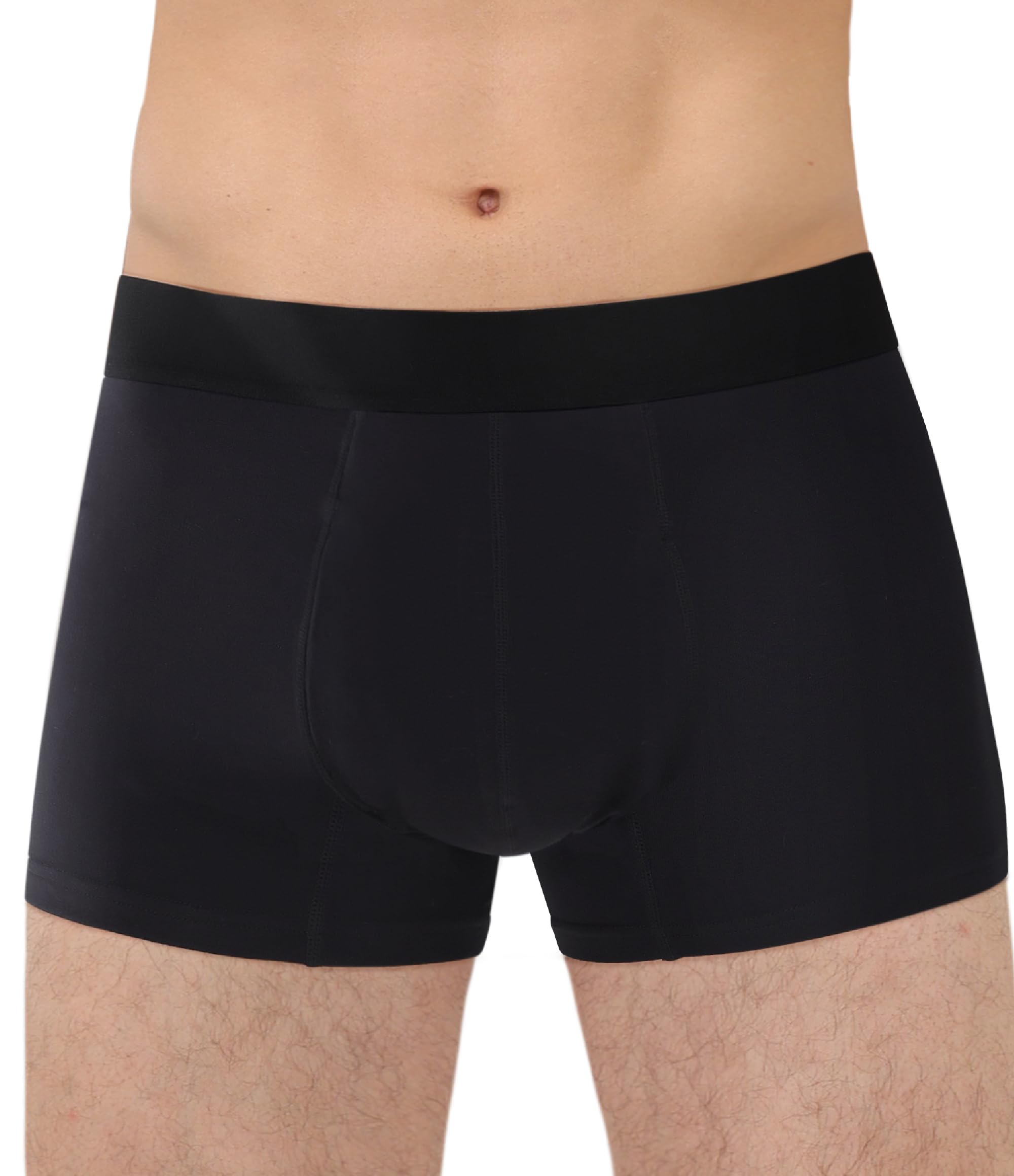 IRISMORII Mens Washable Incontinence Protective Underwear Reusable Bladder Leak Protection Boxer Brief 60 ml Absorbency 1 Pack (Black, M)