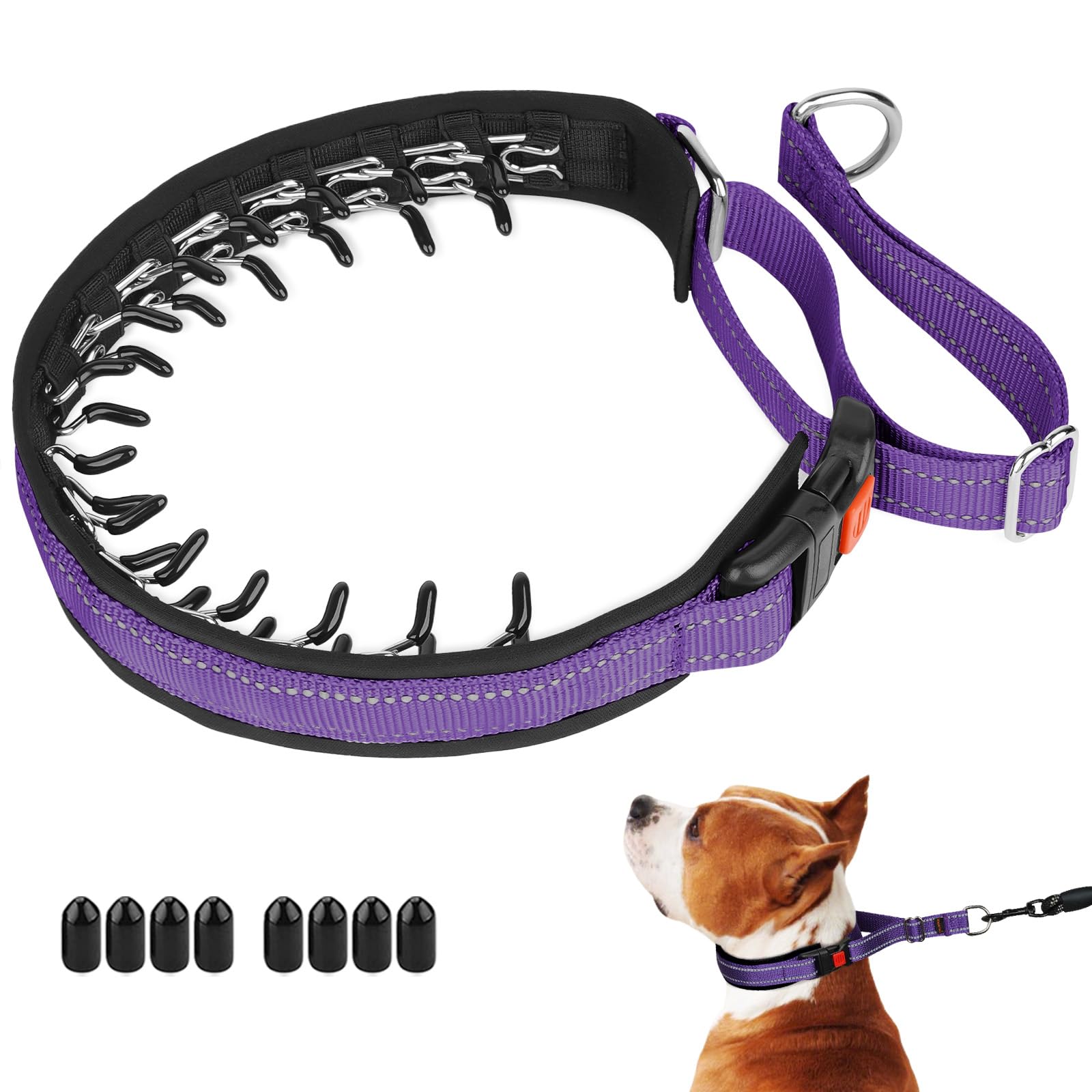Photo 1 of Mayerzon Martingale No Pull Collar for Medium Large Dogs, Patented Anti Pull Dog Collar with Buckle for Walking Training, with Reflective Stitching and Neoprene Padding, Adjustable(Purple, L)