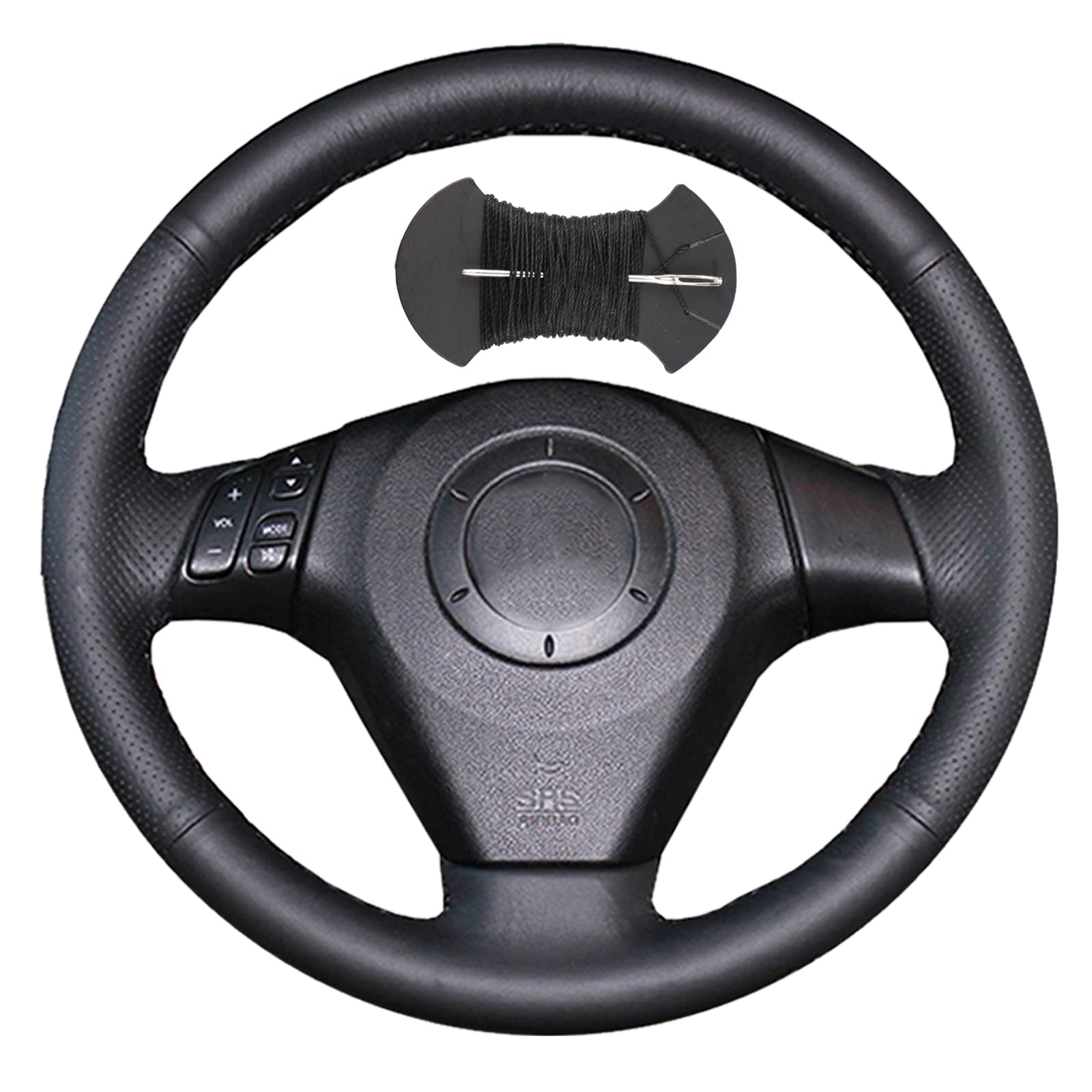 Hand-Sewn Microfiber Leather Steering Wheel Cover - Fits Mazda 3/6/2, CX-3/CX-5, Scion IA (2013-2017 Models) - View #3