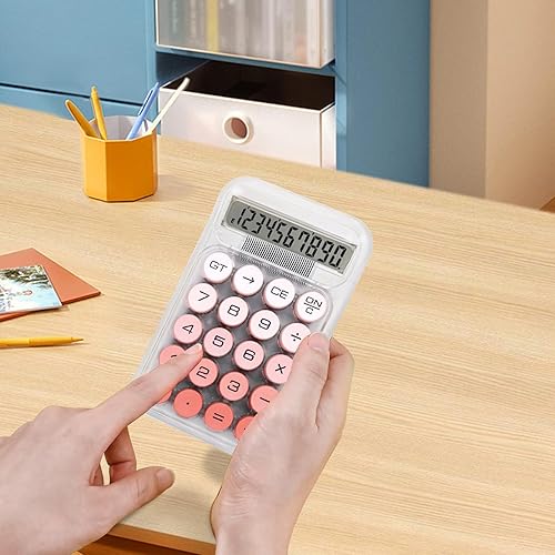 Miniatura 6 de Calculadora linda, calculadora de interruptor mecánico, calculadoras de escritorio de 10 dígitos, calculadoras de escritorio con botones grandes y