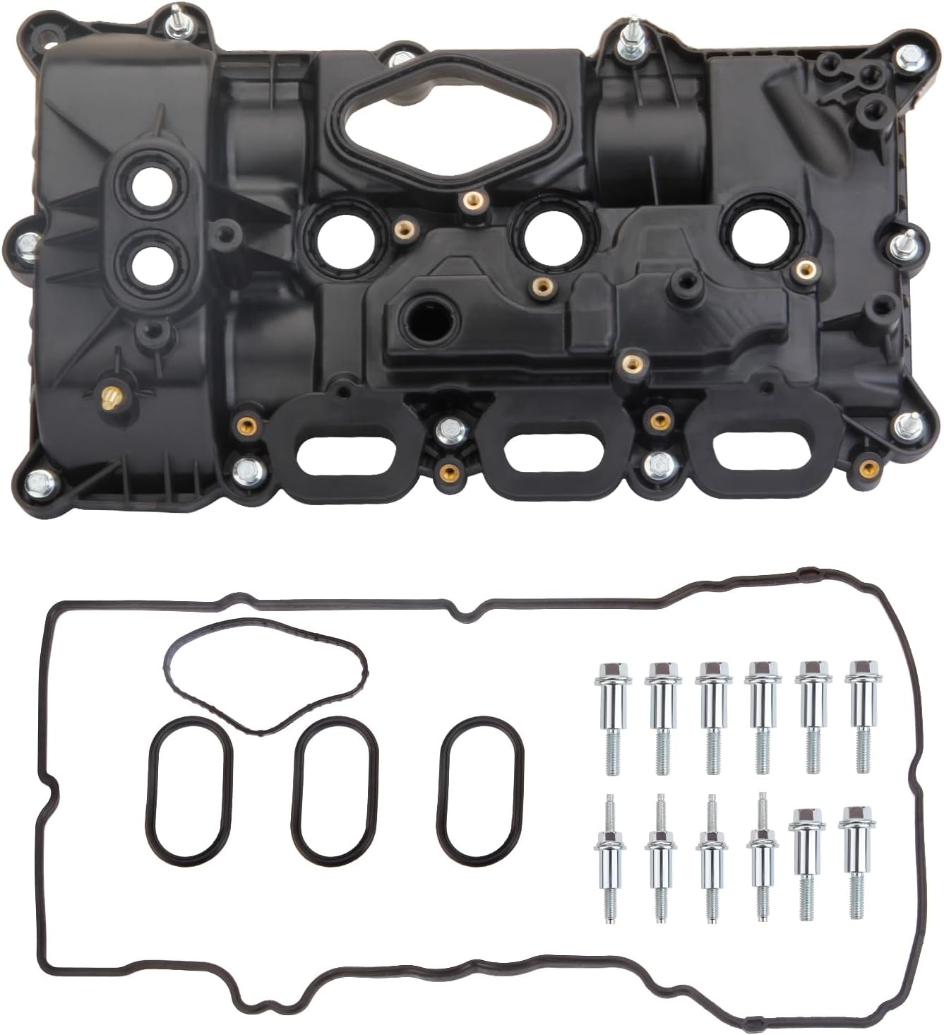 MITZONE Valve Cover Compatible with 2017-2020 Ford F-150 2018-2022 Expedition 3.5L V6 2018-2023 Lincoln Navigator 3.5L V6 Gas Turbo Left Driver Side with Gasket Bolts HL3Z-6582-G