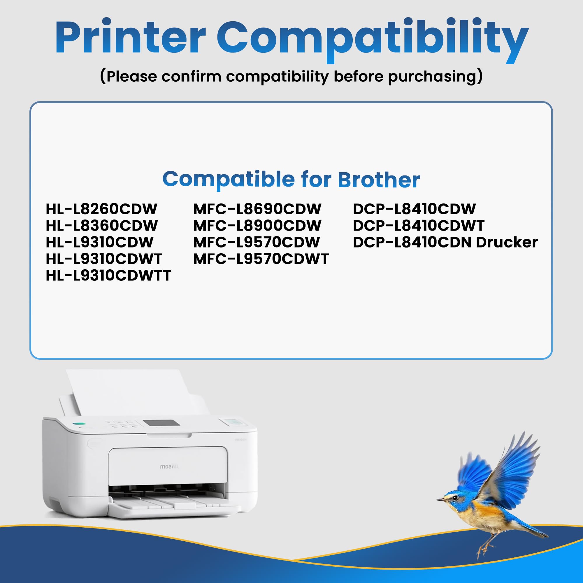 DR421CL Trommeleinheit Kompatibel für Brother DR-421 Kompatible mit Brother HL-L8260CDW DCP-L8410CDW DCP-L8410CDWT MFC-L8690CDW MFC-L8900CDW MFC-L9570CDWT HL-L8360CDW HL-L9310CDW HL-L9310CDWTT