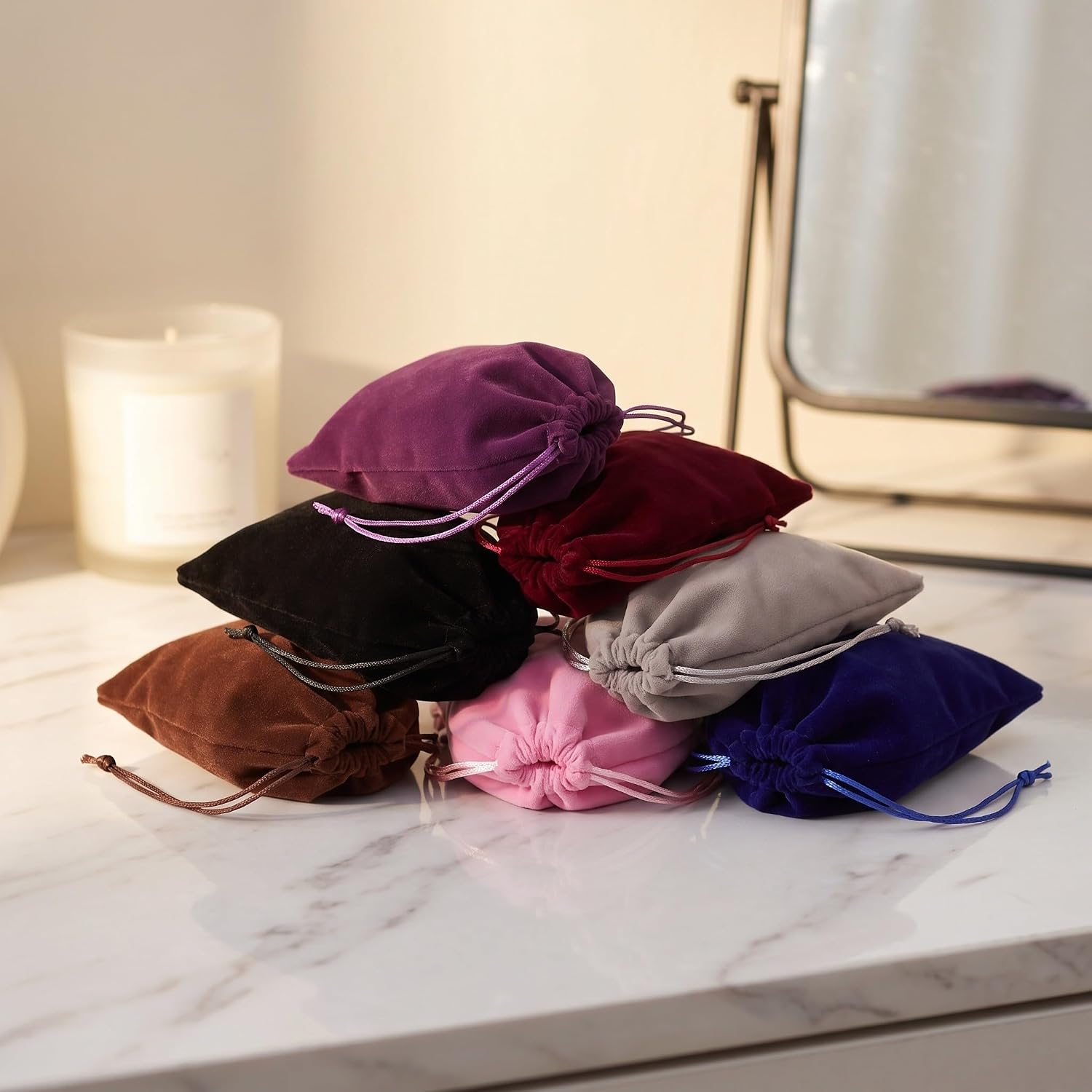 Wakauto 14pcs Velvet Jewelry Pouches with Drawstring, Soft Storage Bags image 4