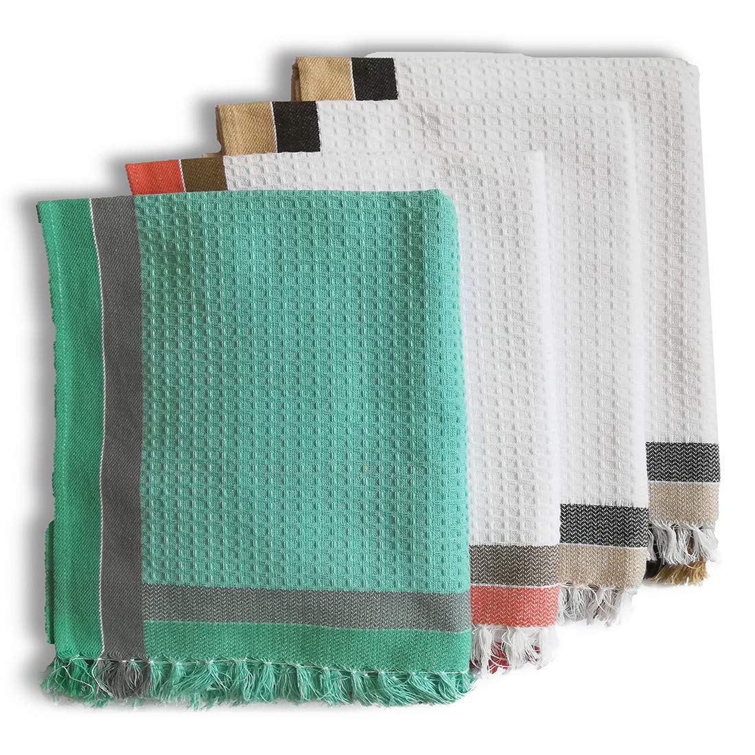 Athom Living Light Weight Cotton Premium Waffle Border Bath Towel 75x150 cm Pack of 4 (B07NQLL4TV) Amazon Price History, Amazon Price Tracker