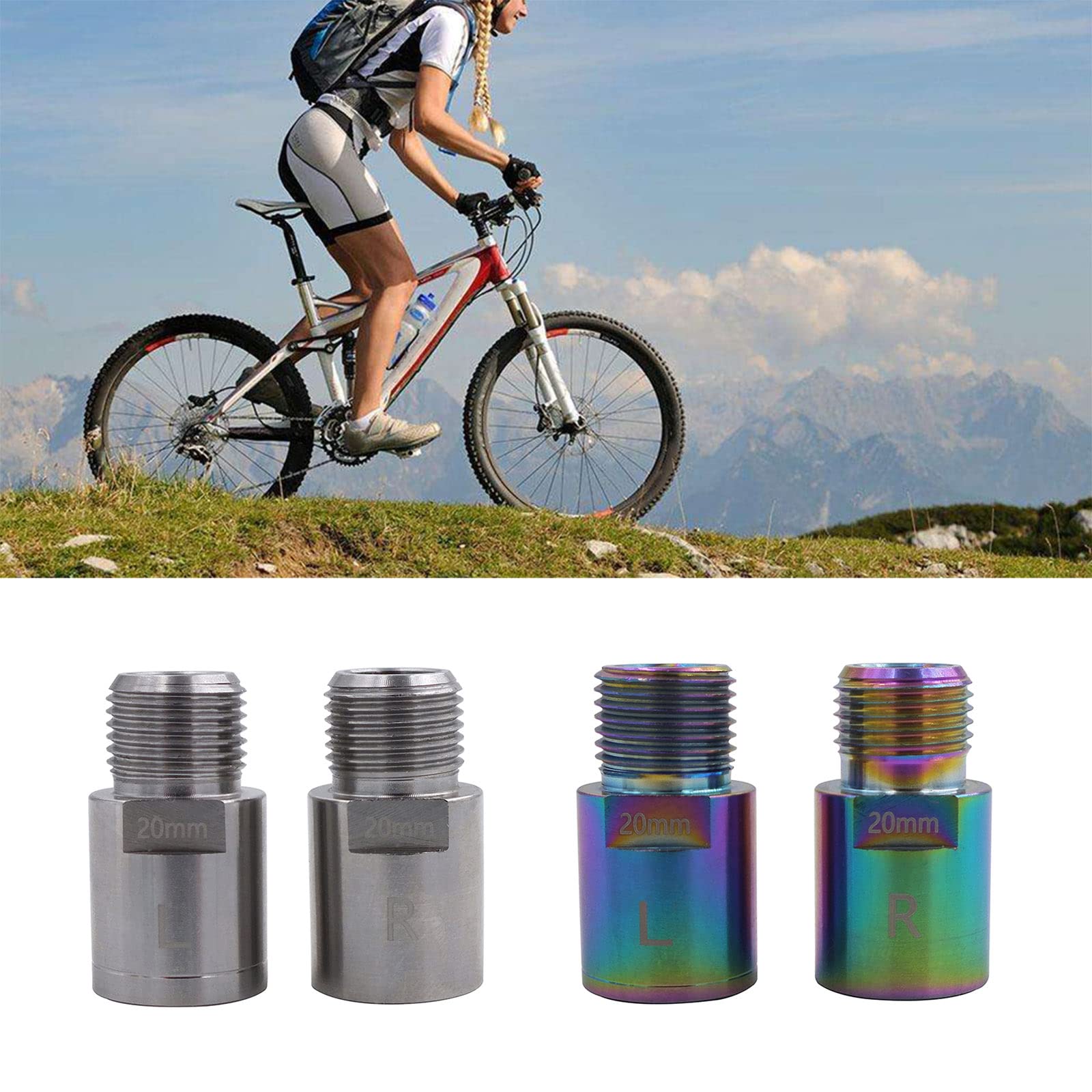 Estensori Pedale Bici MQUZ – 1 Paio Distanziatori In Acciaio Per Allargare La Larghezza Dei Pedali
