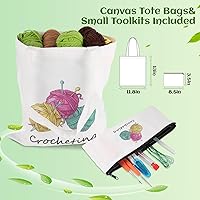 Vista 6 de AMDAILY Kit de ganchillo para principiantes para adultos, kit de ganchillo para principiantes con video tutorial paso a paso, suministros para tejer