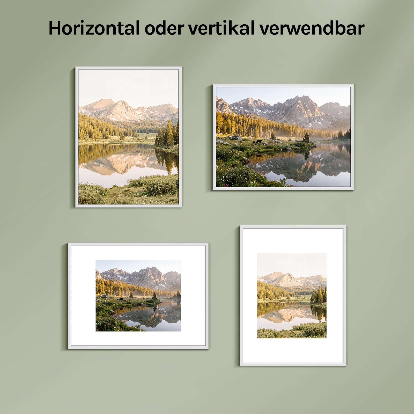 WOLTU Bilderrahmen 28x35, 3er set, Kunststoff Fotorahmen mit Passepartout – Ansicht 3