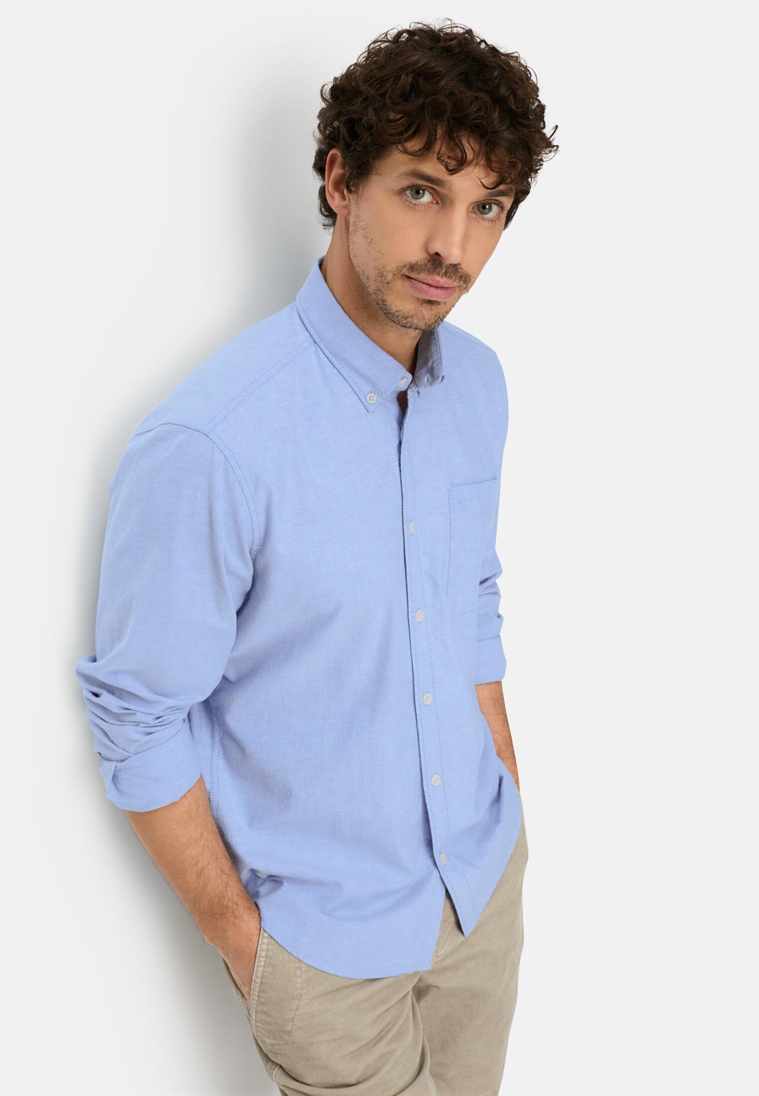camel active Herren Oxford Hemd mit Button-Down-Kragen