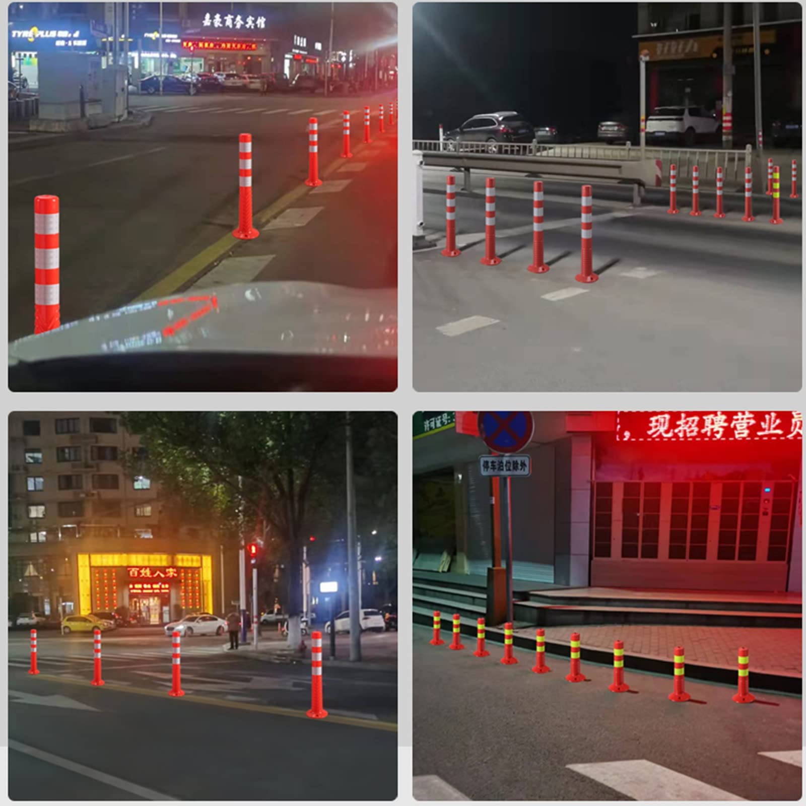 Conos/ Poste señalizacion trafico, 75cm Conos De Estacionamiento De Seguridad De Plástico Con Juegos De Tornillos, Poste Delineador De Precaución Para Lotes De Construcción Y Estacionamientos ( Color