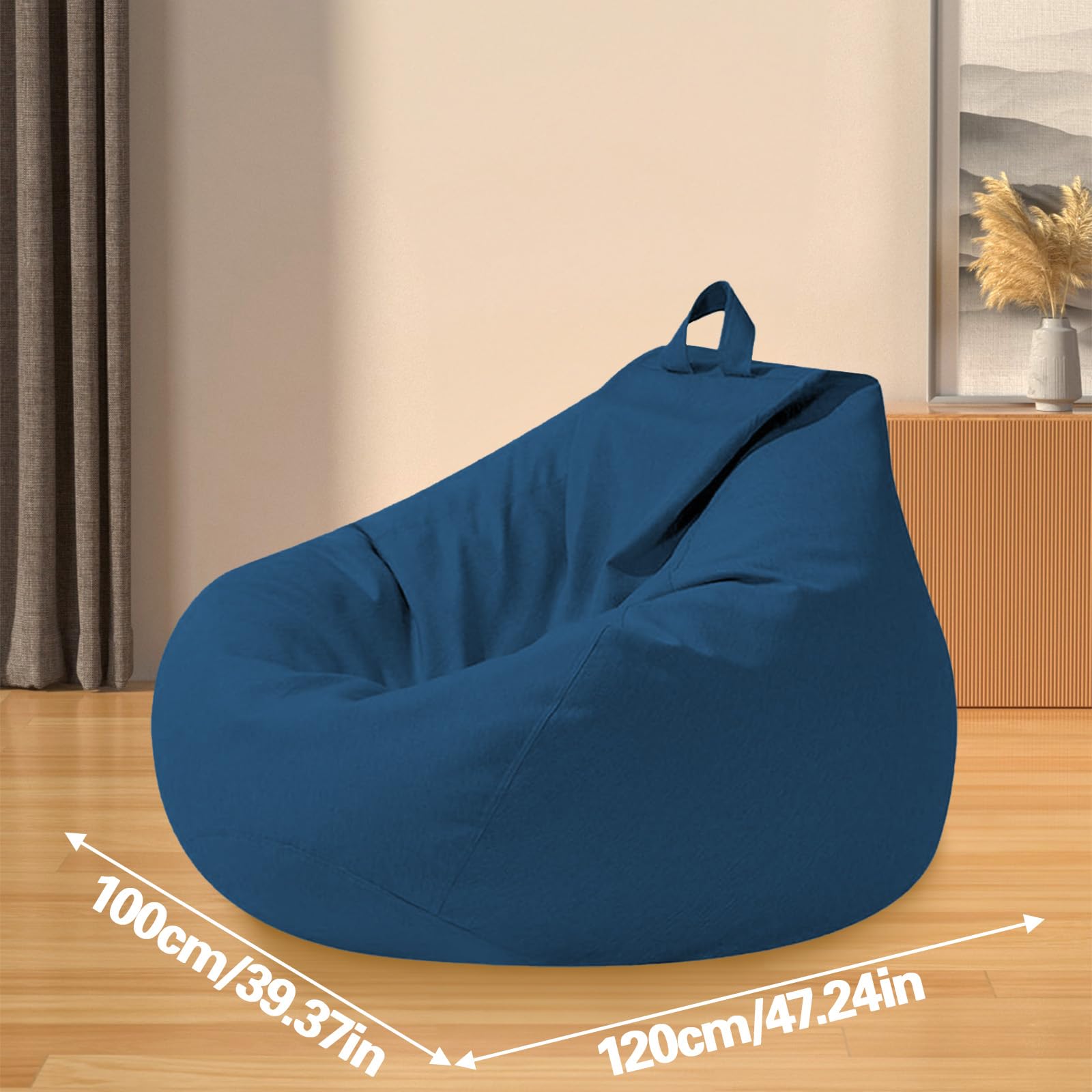 Puff Salon, Puffs Sin Relleno, Puff Sillon De Algodón y Lino, Puf Ideal para Dormitorios, Salas de Juegos, Salones y Terrazas