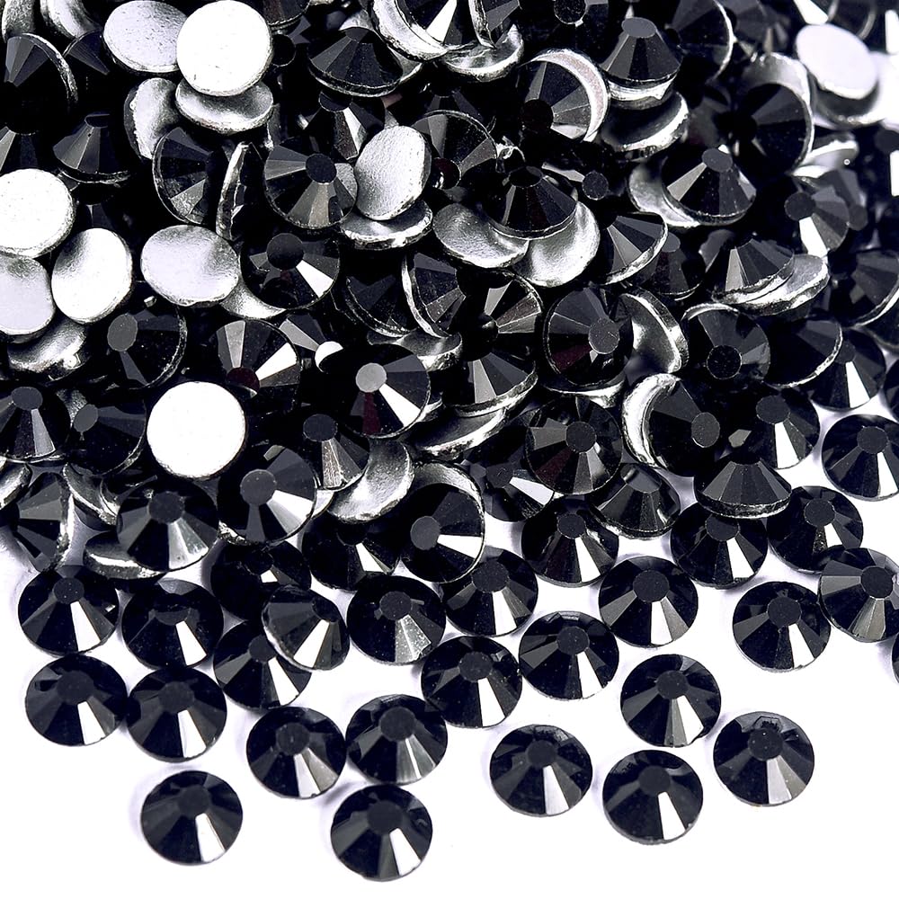 Round Gemstones Flatback Rhinestones for Bedazzling Jet Black SS3 2880pcs