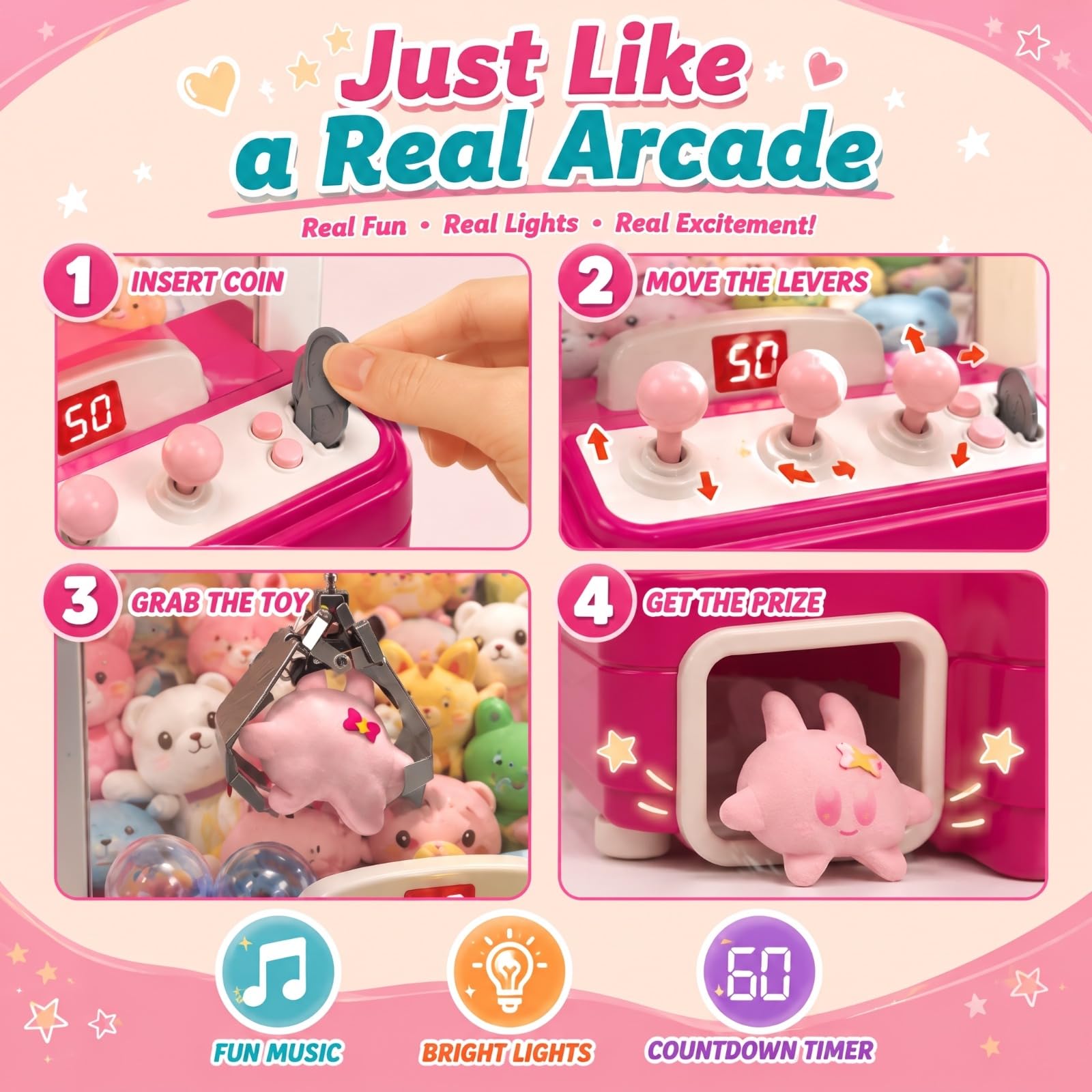 Skirfy Machines à Griffes pour Enfants de 6 Ans et Plus, Mini Distributeurs Automatiques Jouets Licornes pour Filles avec Son & 20 Mini Jouets en Peluche, Jeu d'Arcade Jouet d'Intérieur pour Fête Skirfy Machines à Griffes pour Enfants de 6 Ans et Plus, Mini Distributeurs Automatiques Jouets Licornes pour Filles avec Son & 20 Mini Jouets en Peluche, Jeu d'Arcade Jouet d'Intérieur pour Fête