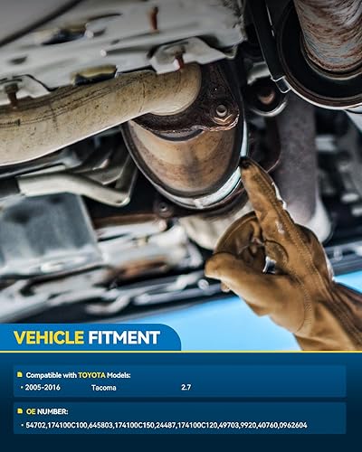 Miniatura 2 de PHILTOP Convertidor catalítico directo compatible con Tacoma 2.7L 2005-2013 2014 2015, 1 unidad, convertidor de catalizador de entrada y salida de