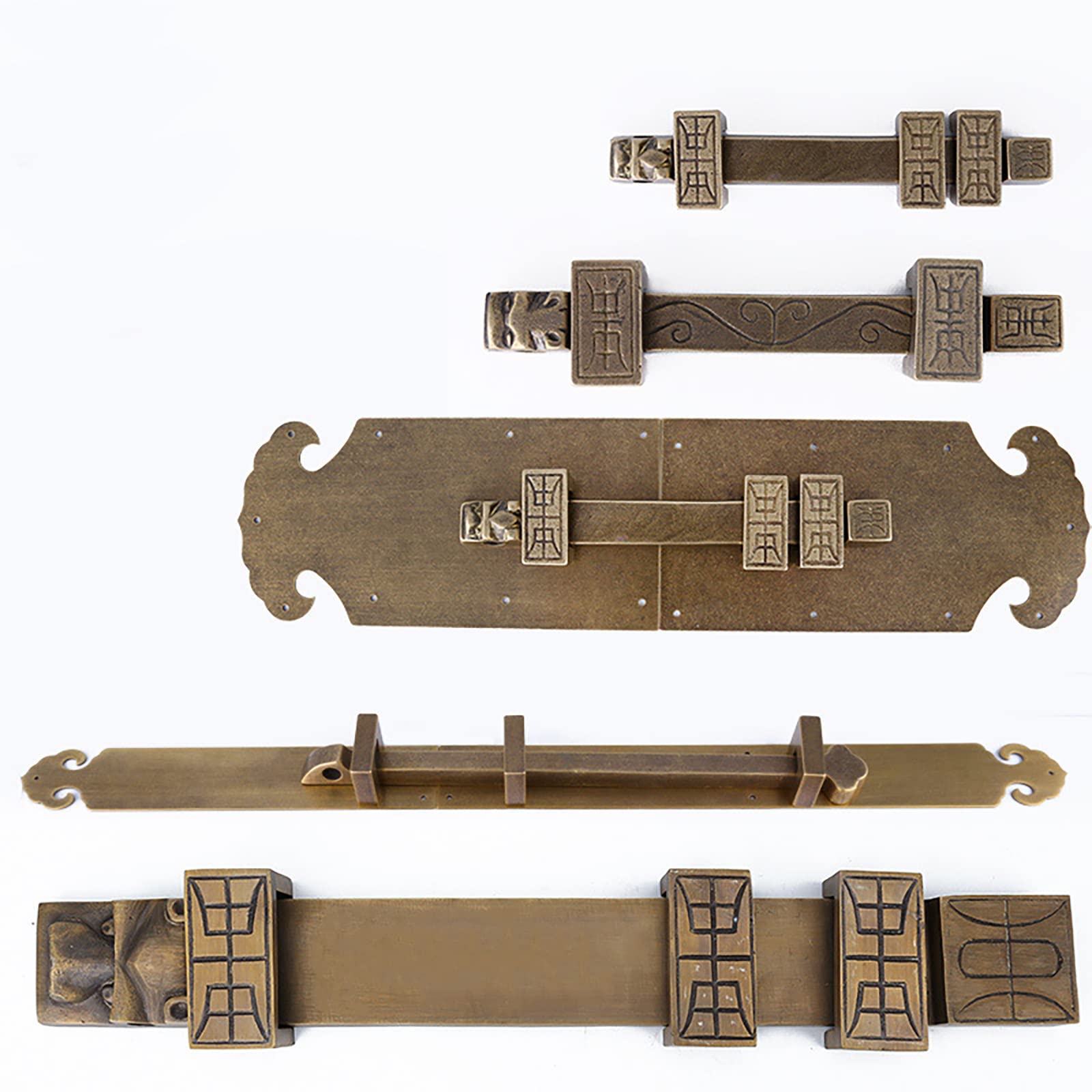 cerradura de puerta, Pestillo de perno barril deslizante antiguo Cerradura latón for puerta Acabado cepillado(46cm)