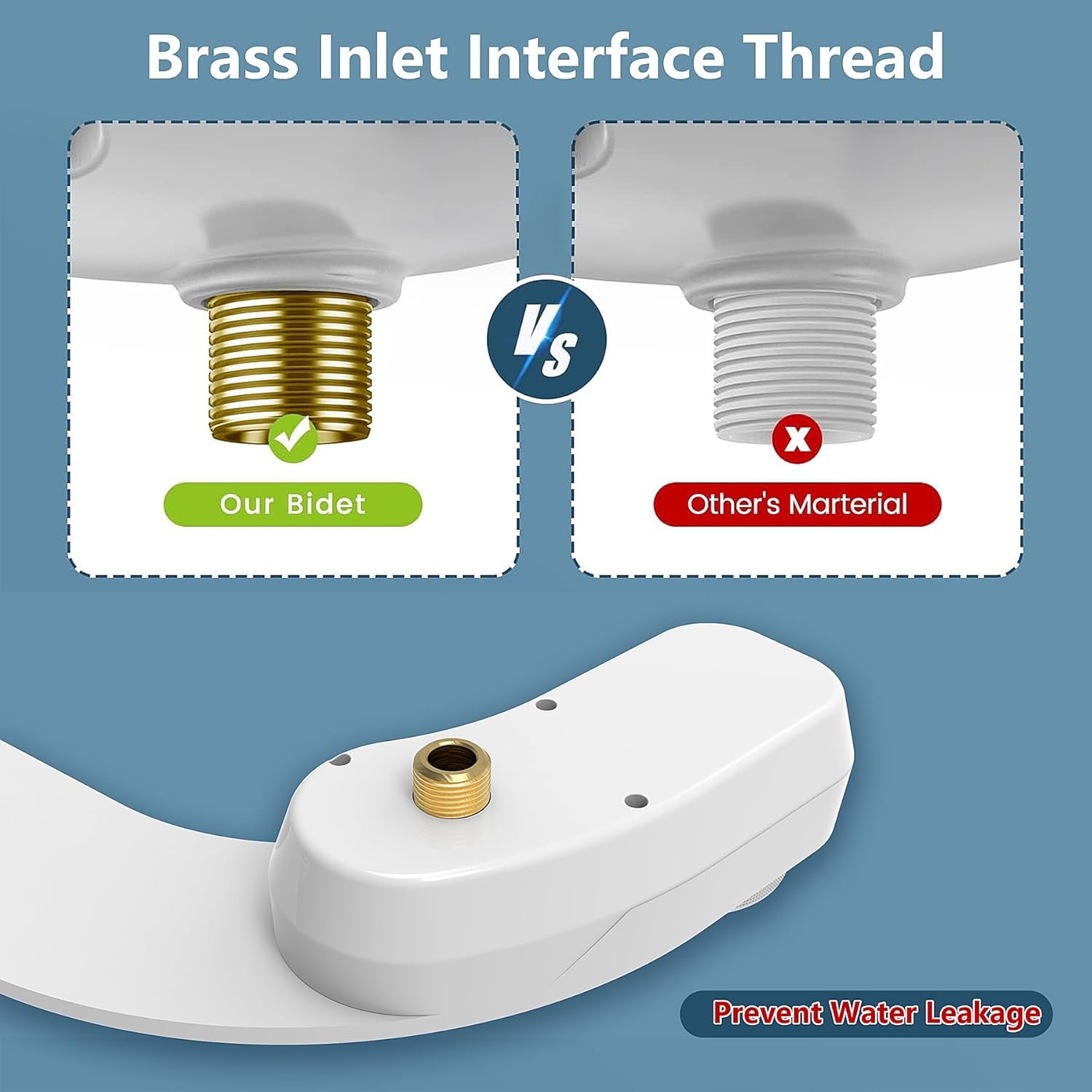 Left Hand Bidet, Ultra-Slim Left Handed Bidet Attachment for Toilet,Adjustable Water Pressure,Retractable Dual Nozzles for Frontal & Rear Wash - Chrome Knob