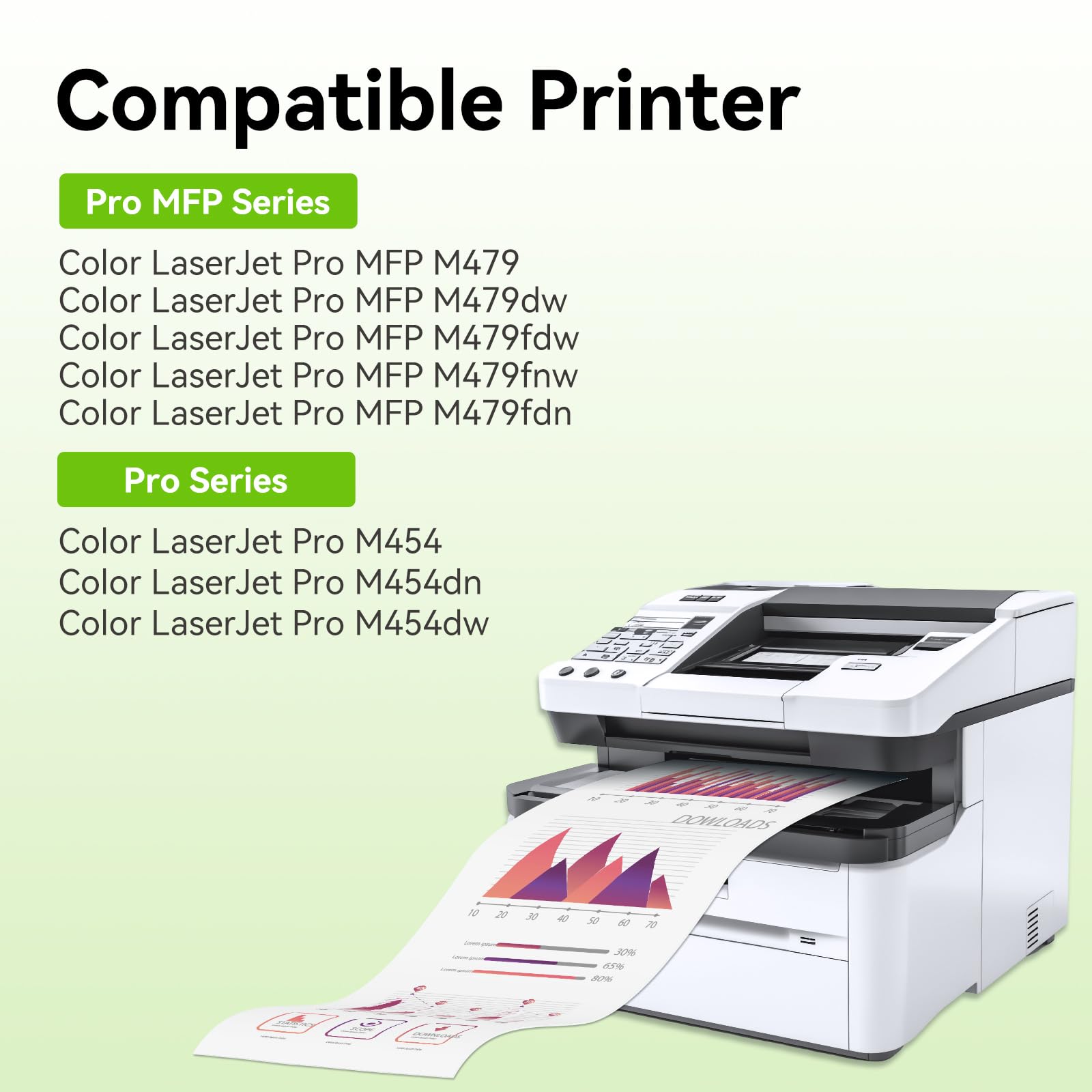 swiss toner Compatibile con toner 415A 415X (con chip) per HP 415A per MFP M479fdw Toner HP Color Laserjet Pro MFP M479fnw M479fdw M479dw M479fnw M479fdn M454dw M454dn