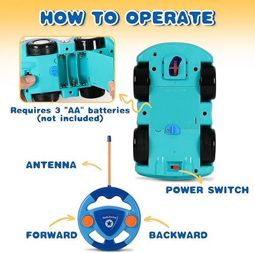 Vista 11 de Haktoys Bulldozer de juguete a control remoto para niños pequeños – Tractor de construcción a control remoto fácil con hoja para niños y niñas a
