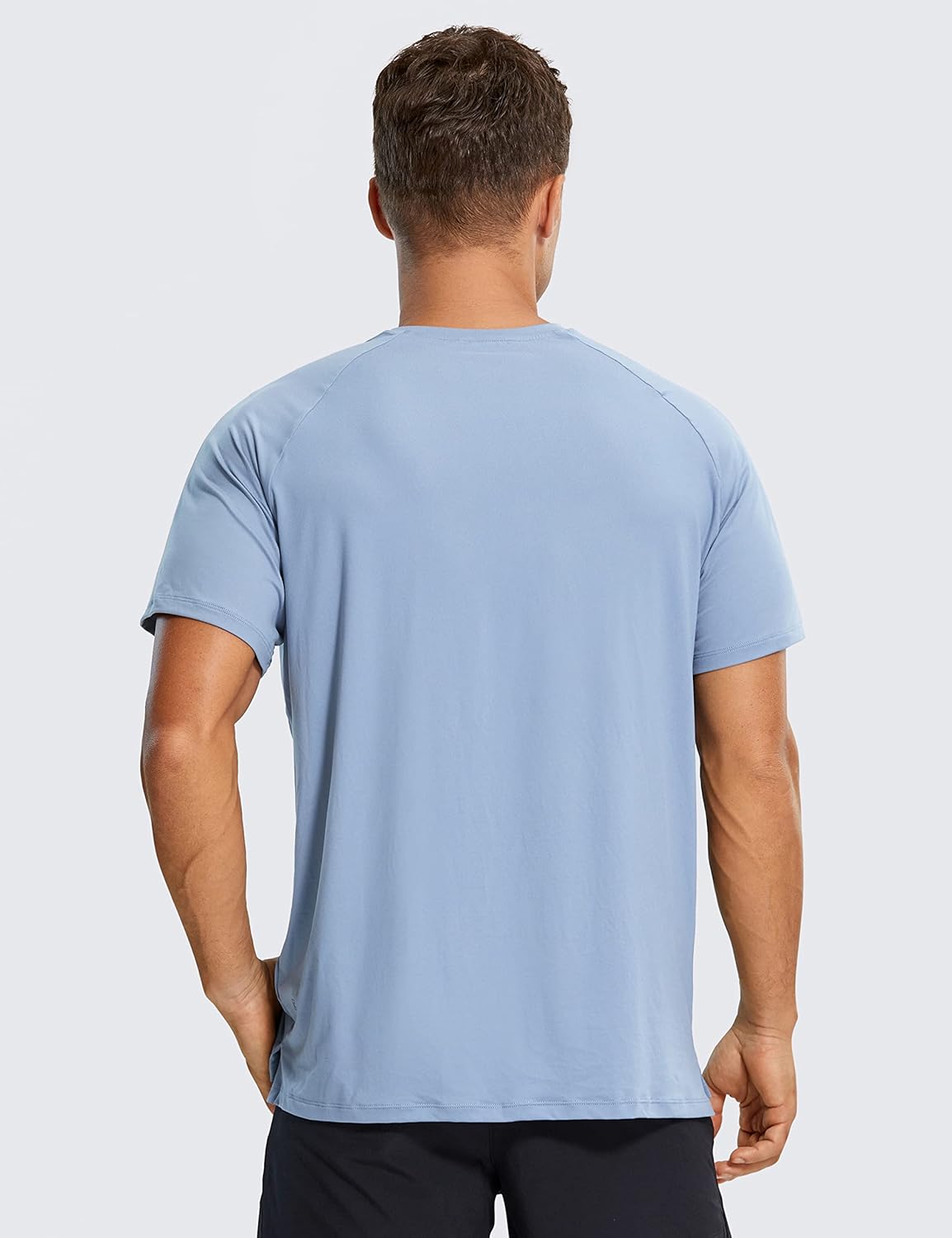 CRZ YOGA Men's Workout Short Sleeve T-Shirt Quick Dry Gym Athletic Running Stretchy Tee Shirts Top - Image 2