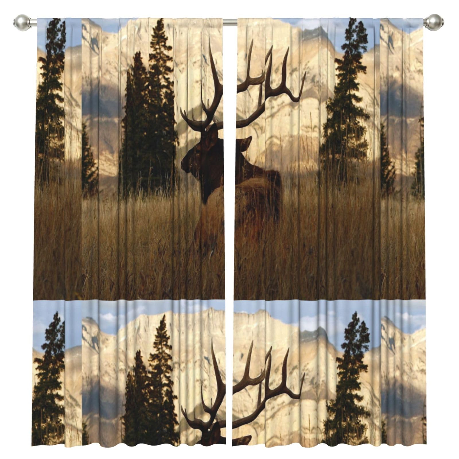 InOmak Elk, 2 Panels Window Curtains 52 x 84 Inch Blackout Curtains for Living Room Bedroom