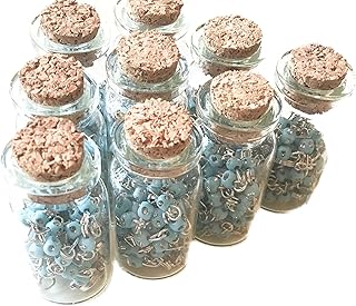 YRP 12 X New Rosary Bottle First COMUNION Baptism Communion RECUERDOS DE BAUTIZO Blue/Silver