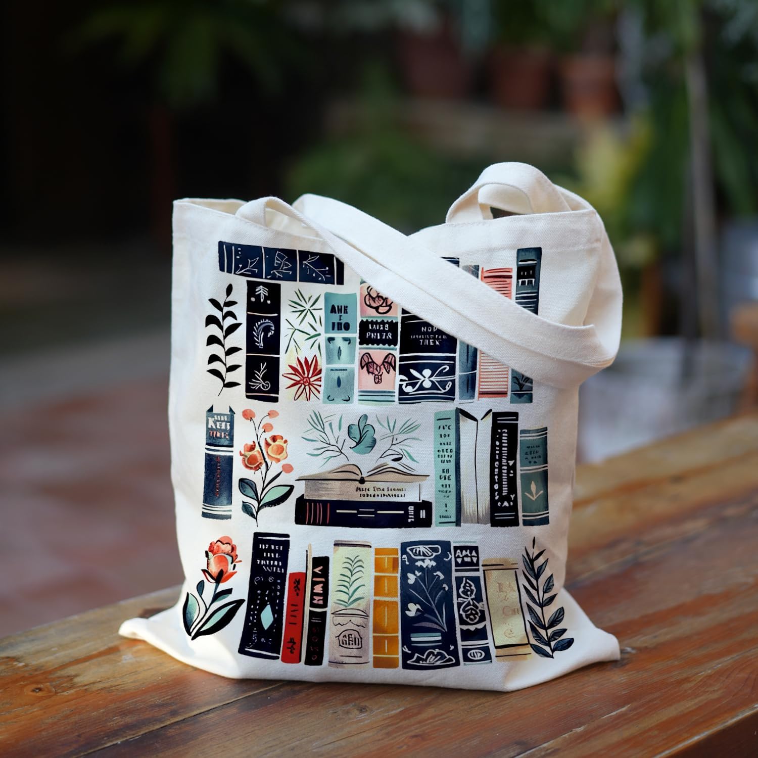 Little Library Canvas Tote Bag for Book Lovers, Librarian, Bookish, Readers, Library Present, Birthday Gifts for Woman Student Daughter Friends Female Coworker Sister - Image 4