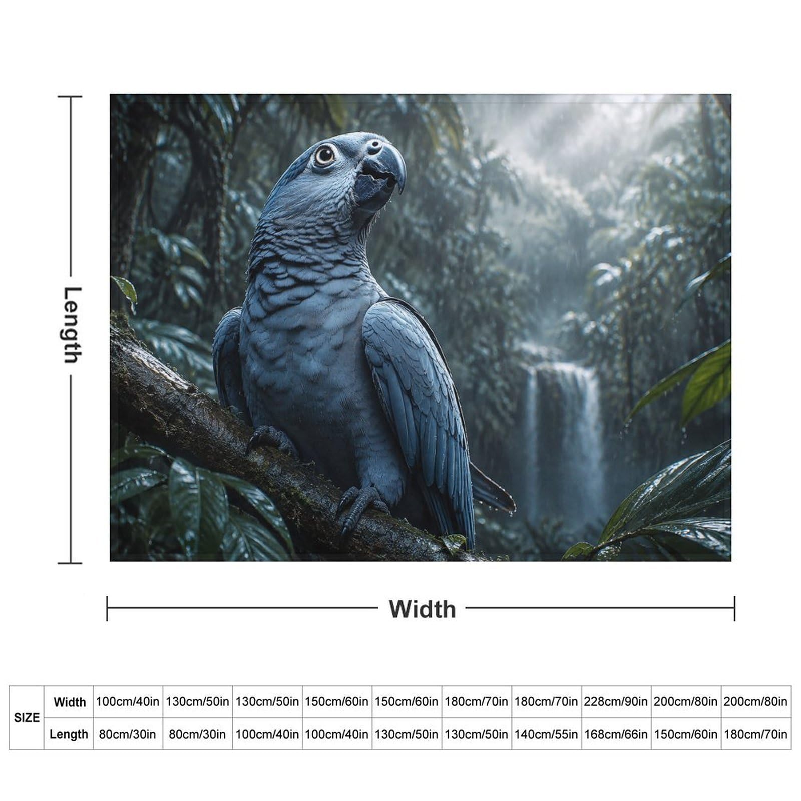 Blue Parrot Portrait with Dramatic Lighting Kuscheldecke für Zuhause