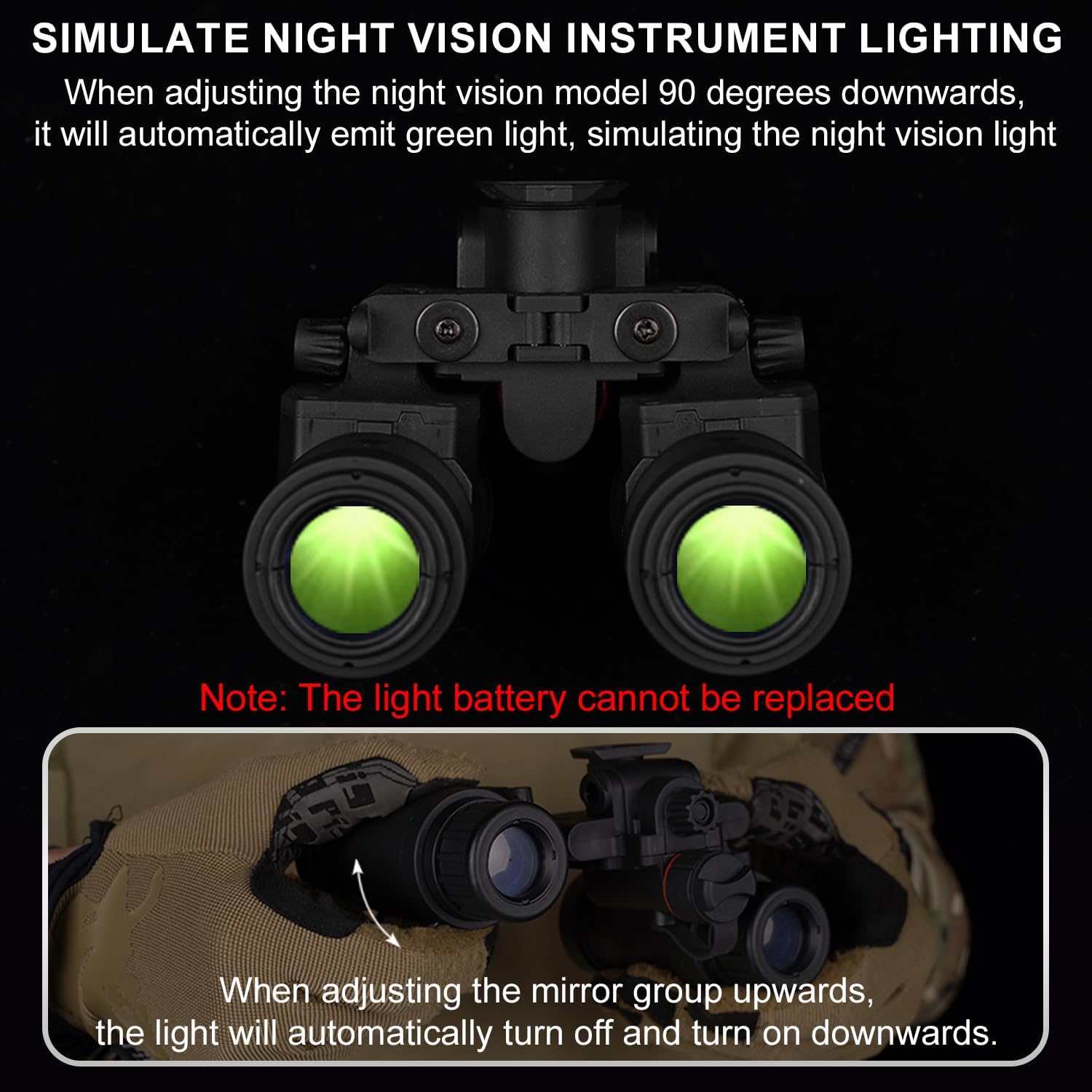 Zhongren Dummy Tactical AN/PVS31 Model, Dummy Night Vision Goggles for Tactical Helmet NVG Mount Airsoft Cosplay Display Movie Props-No Function
