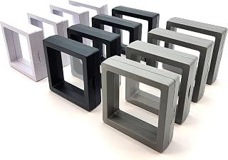 12PCS 3D Floating Frame Display Stand, Jewelry Box, Gift Box, Ornament Organizer, Small Travel Jewelry Box, PE Film Anti-Oxidation, Suspended Display Box Stackable (2.75 * 2.75，Type 1)