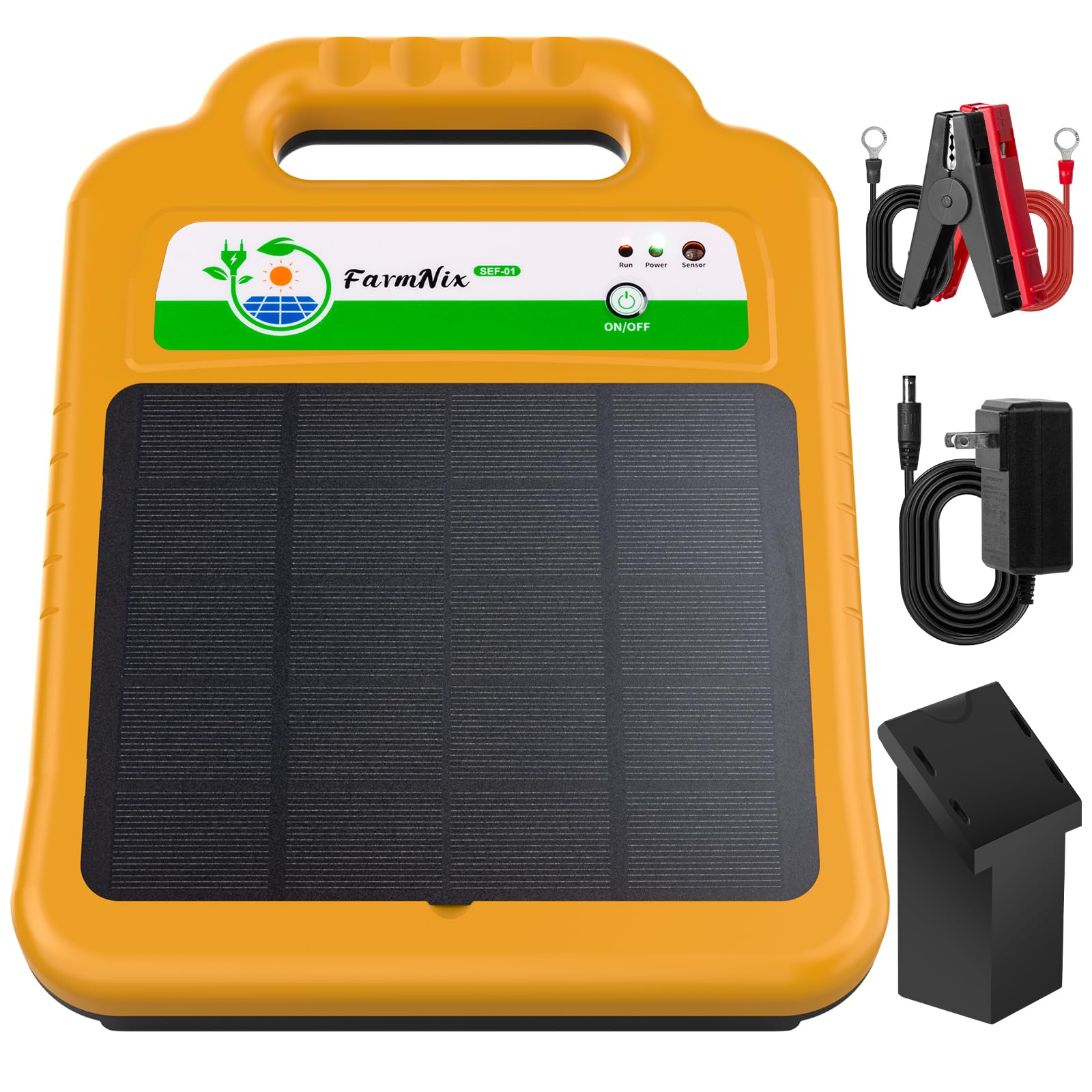 Solar Pastor Electrico, 16KM cerca eléctrica Controlador 0.2J / 8KV | con 4.3W panel solar y batería de litio de 10400mAh, para prevención de vida silvestre, granjas aves de corral