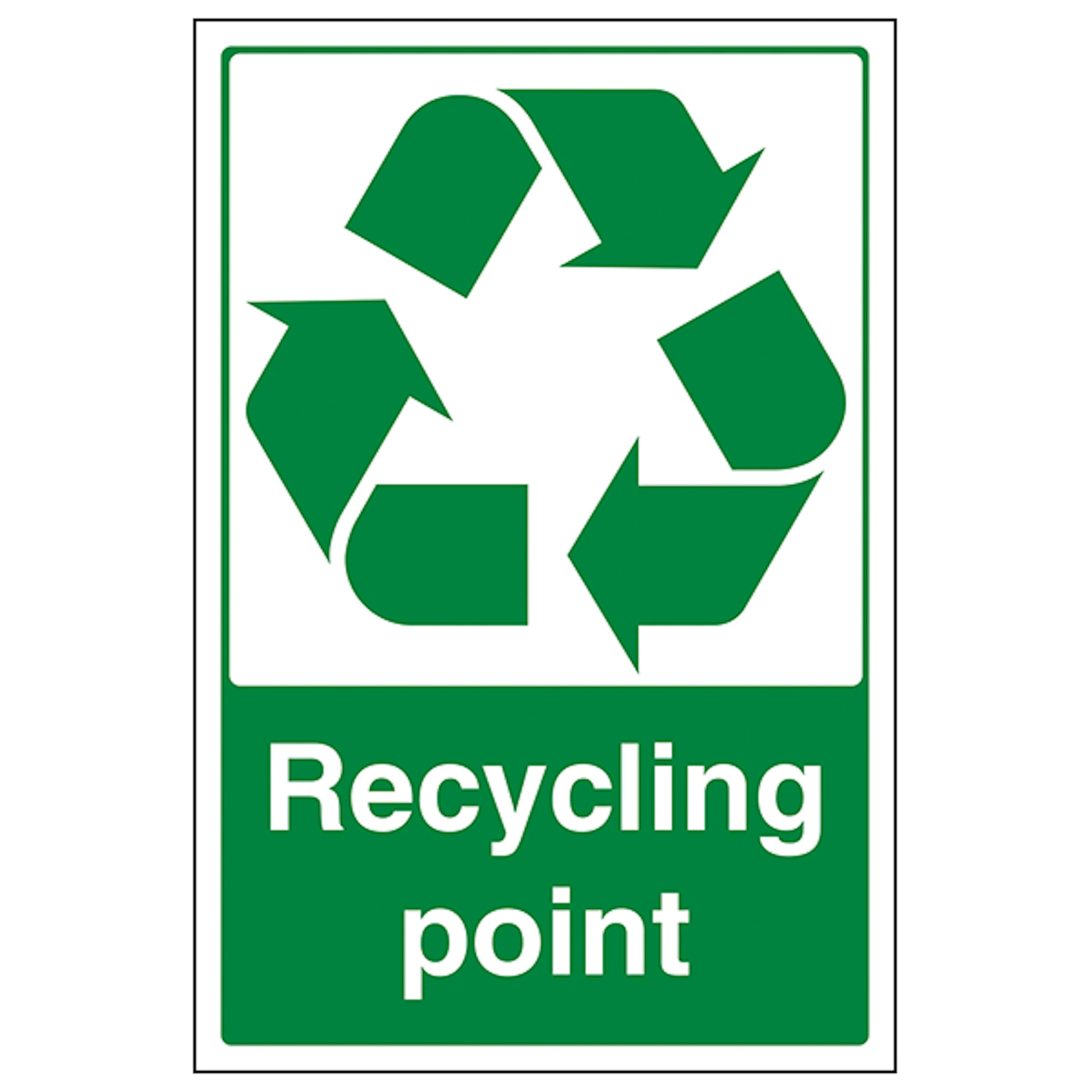 V Safety Recycling Point 300 x 400mm - 2mm Rigid Plastic Safety Sign