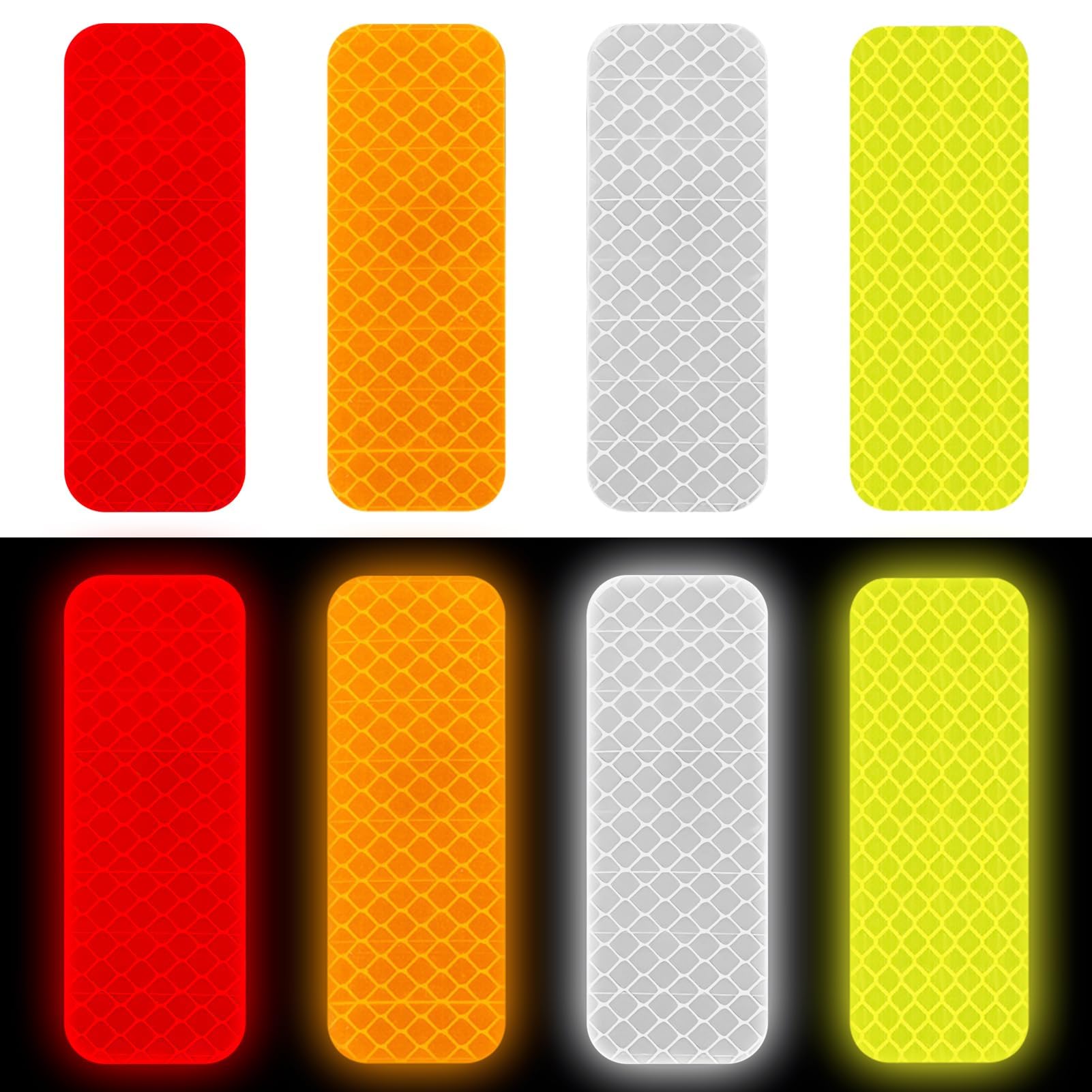 40pcs High-Visibility Reflective Stickers Kit - Waterproof, Self-Adhesive Safety Decals for Helmets, Bikes, Scooters, Motorcycles, Strollers - Nighttime Visibility Enhancement in Multiple Bright Color